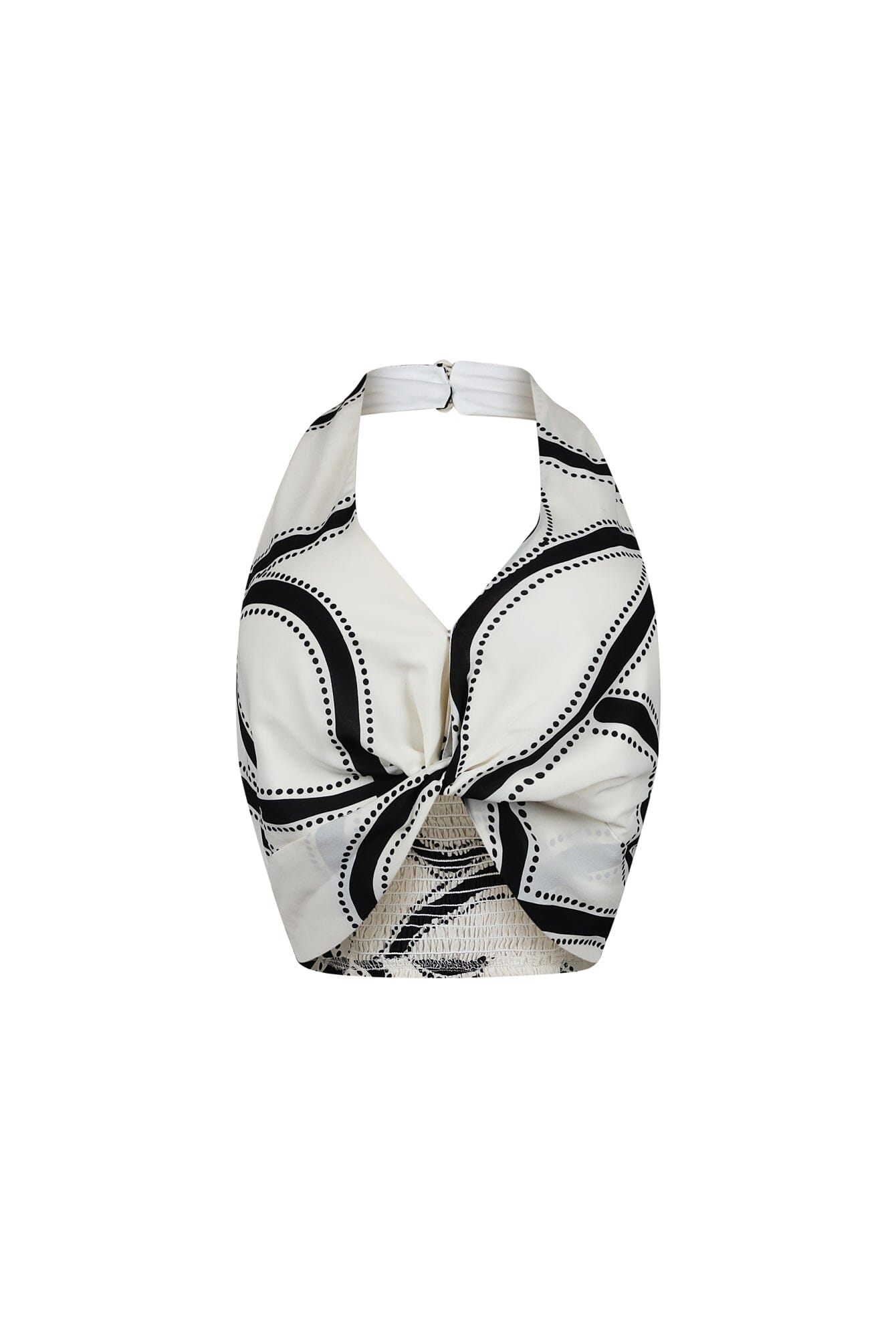 Boho Geometric Print Halter Crop Top