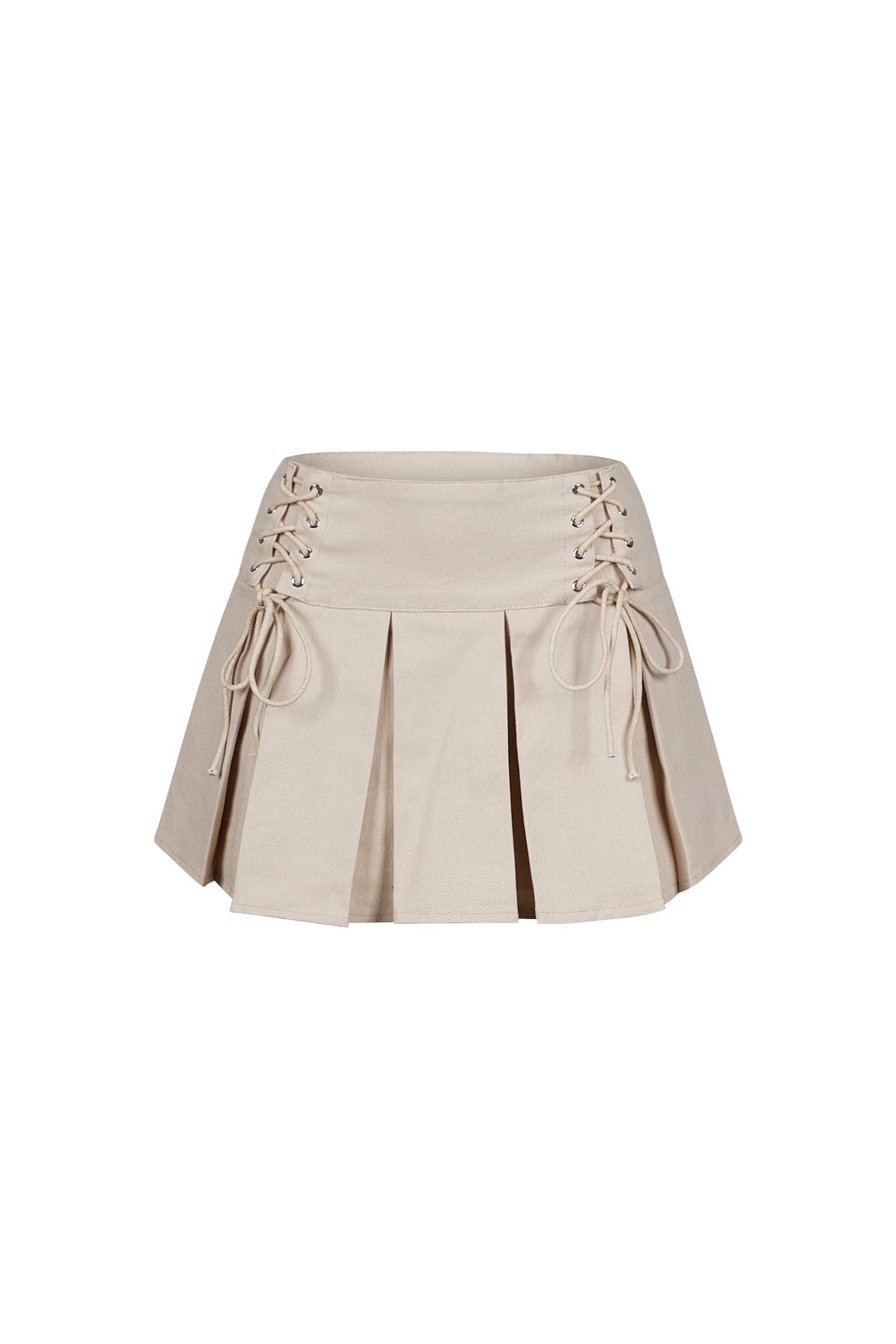 Mika Lace Up Pleated Mini Skirt