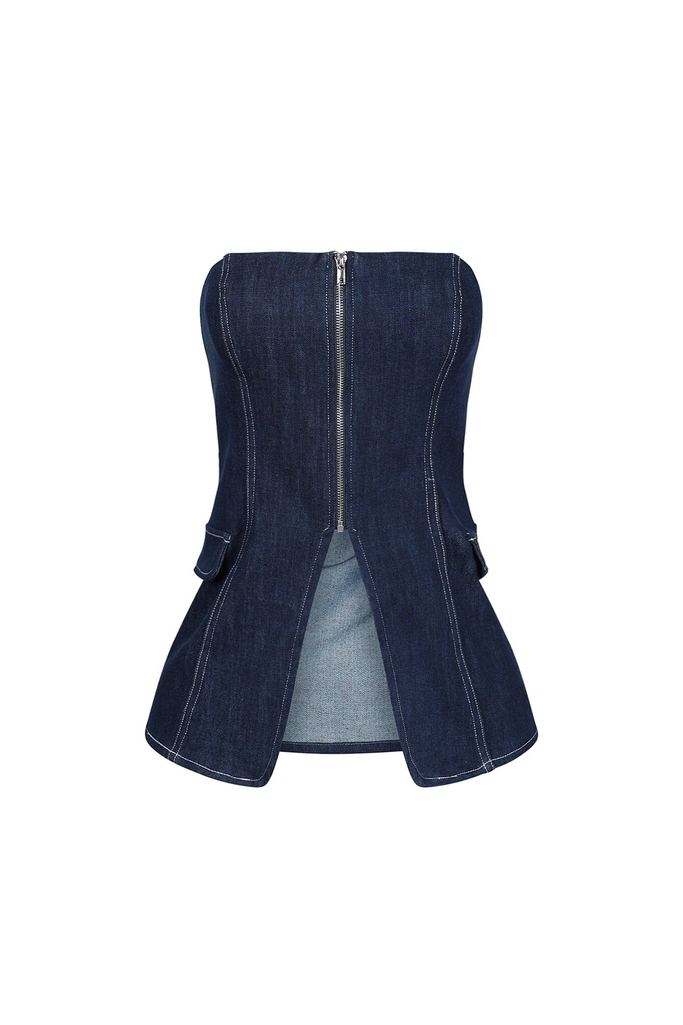 Meems Dusk Denim Zip up Tube Top