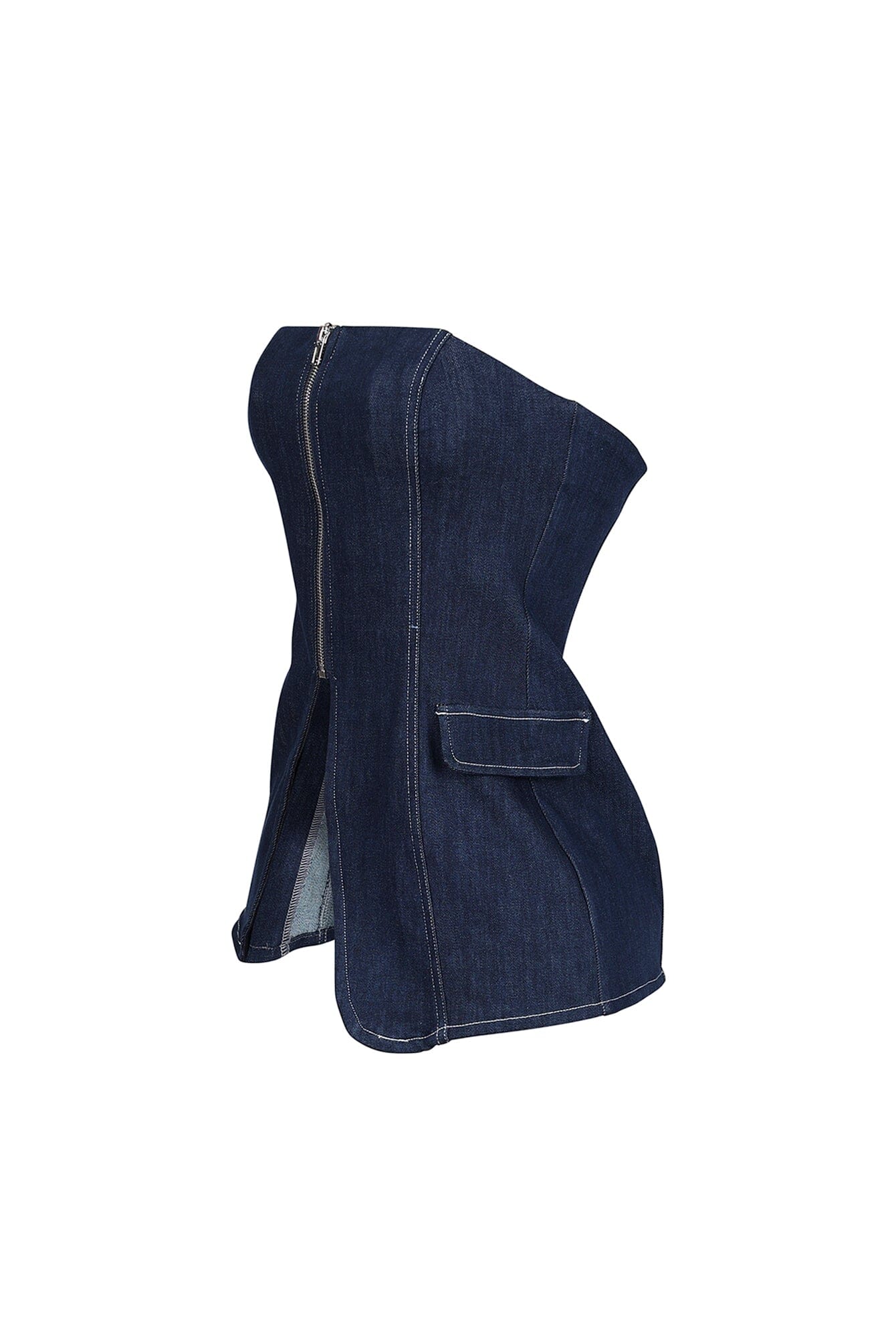 Meems Dusk Denim Zip up Tube Top
