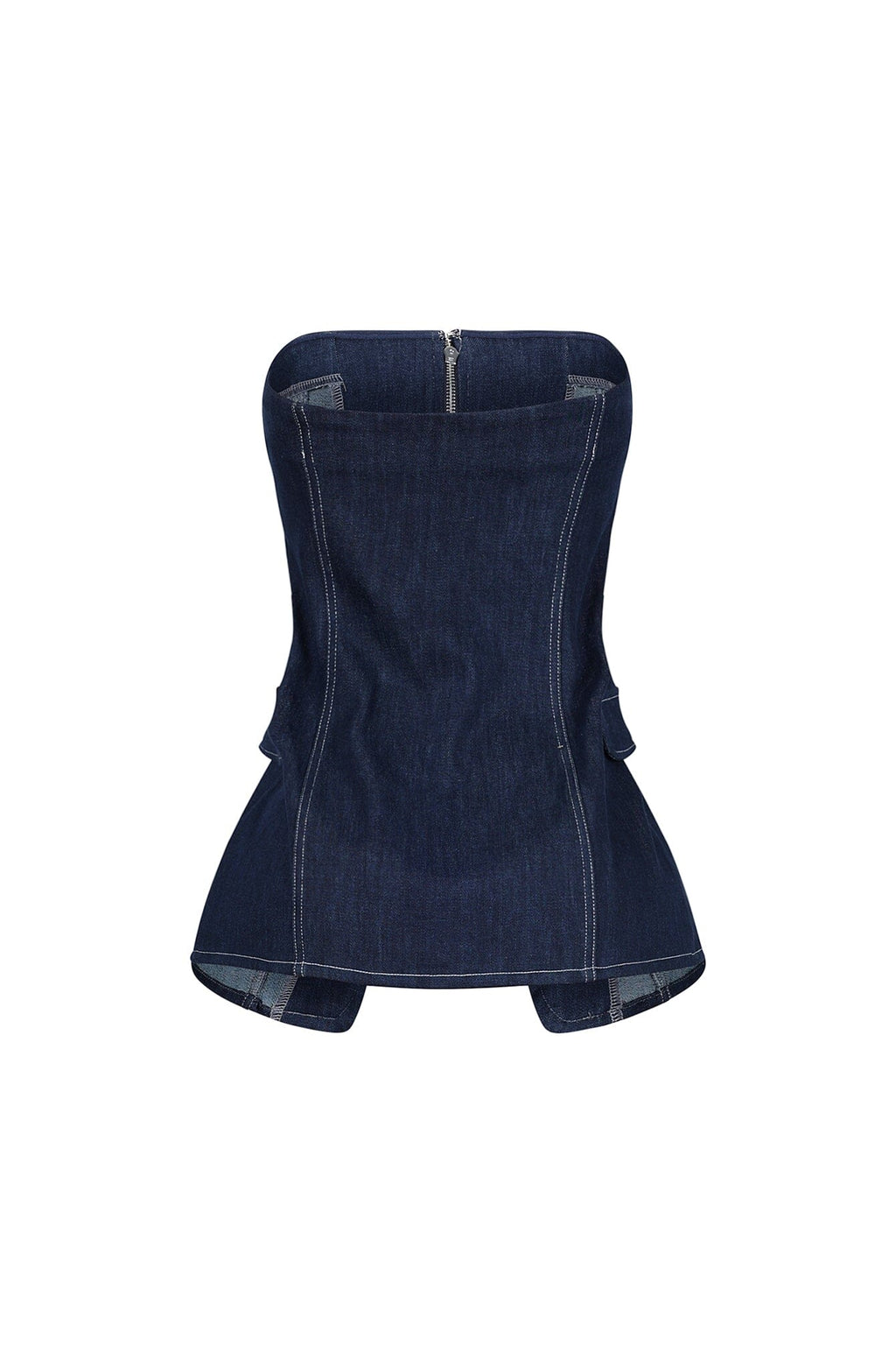 Meems Dusk Denim Zip up Tube Top