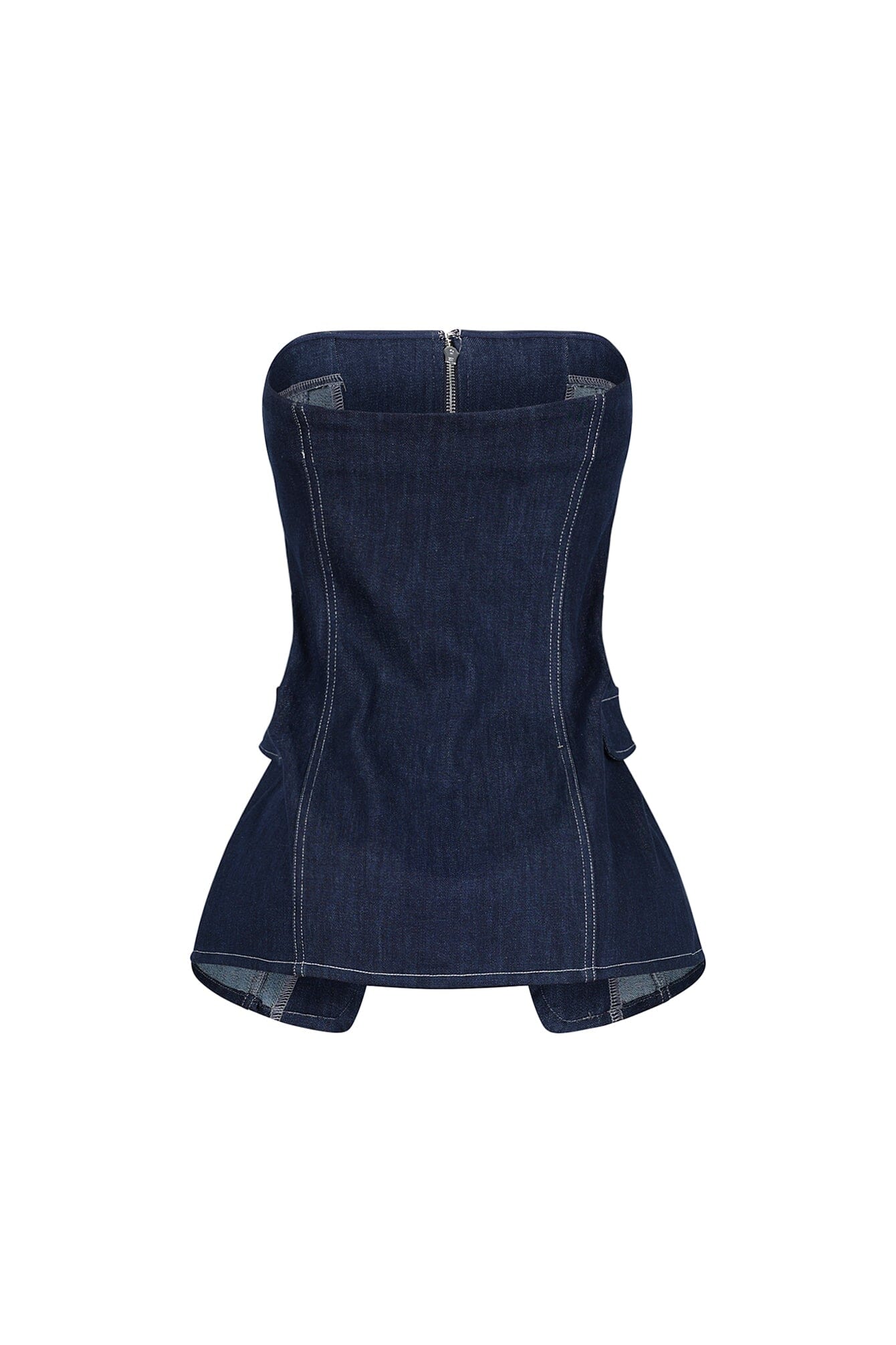 Meems Dusk Denim Zip up Tube Top
