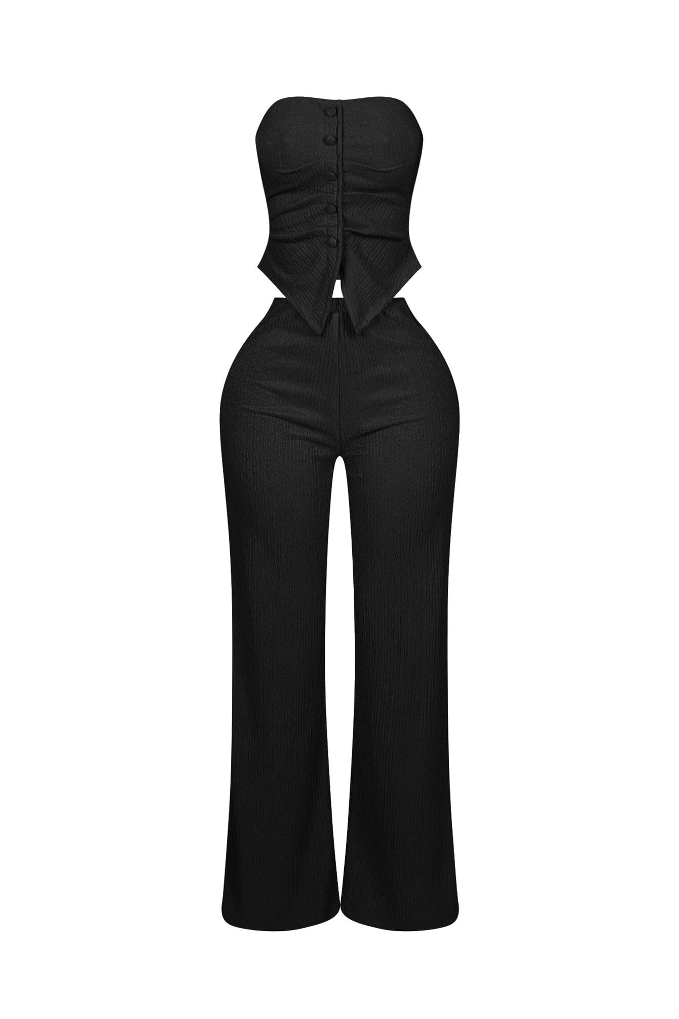 Imari Button Detail Tube Top & Pants SET