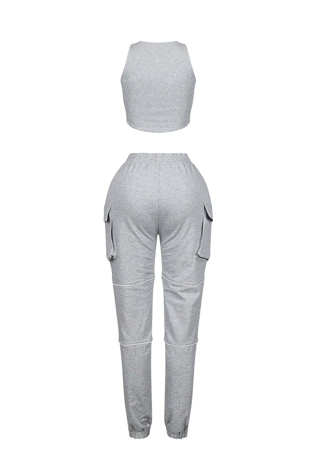 Gaga Piping Detail Zip-Up Top & Pants SET