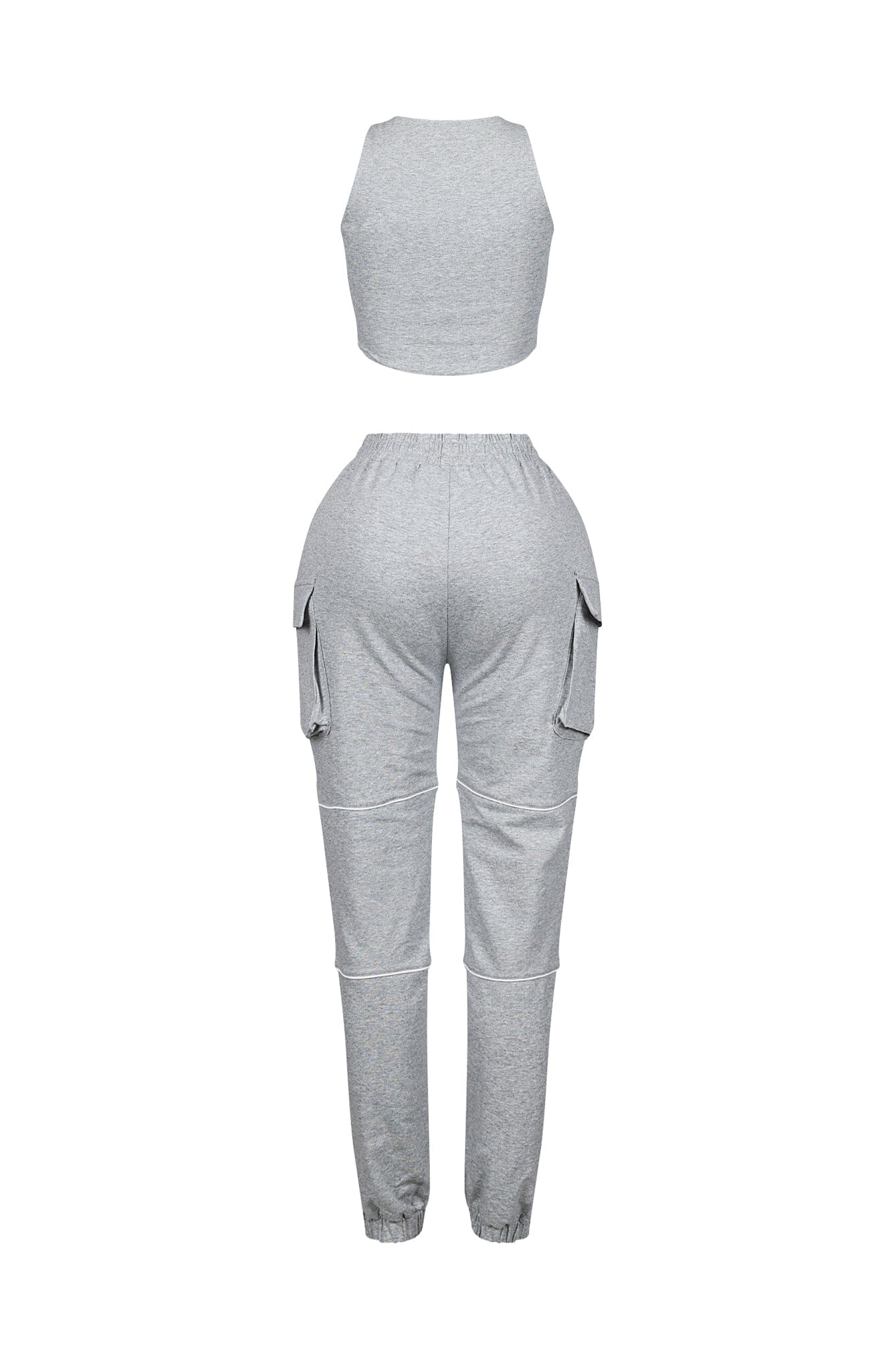 Gaga Piping Detail Zip-Up Top & Pants SET