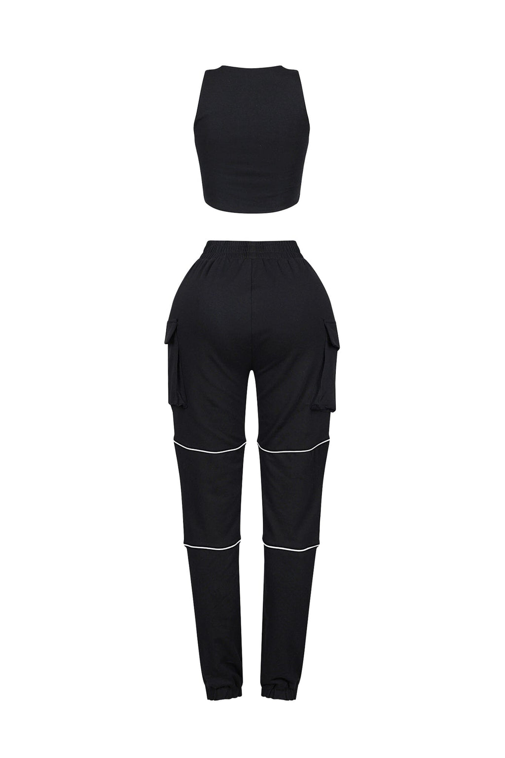 Gaga Piping Detail Zip-Up Top & Pants SET