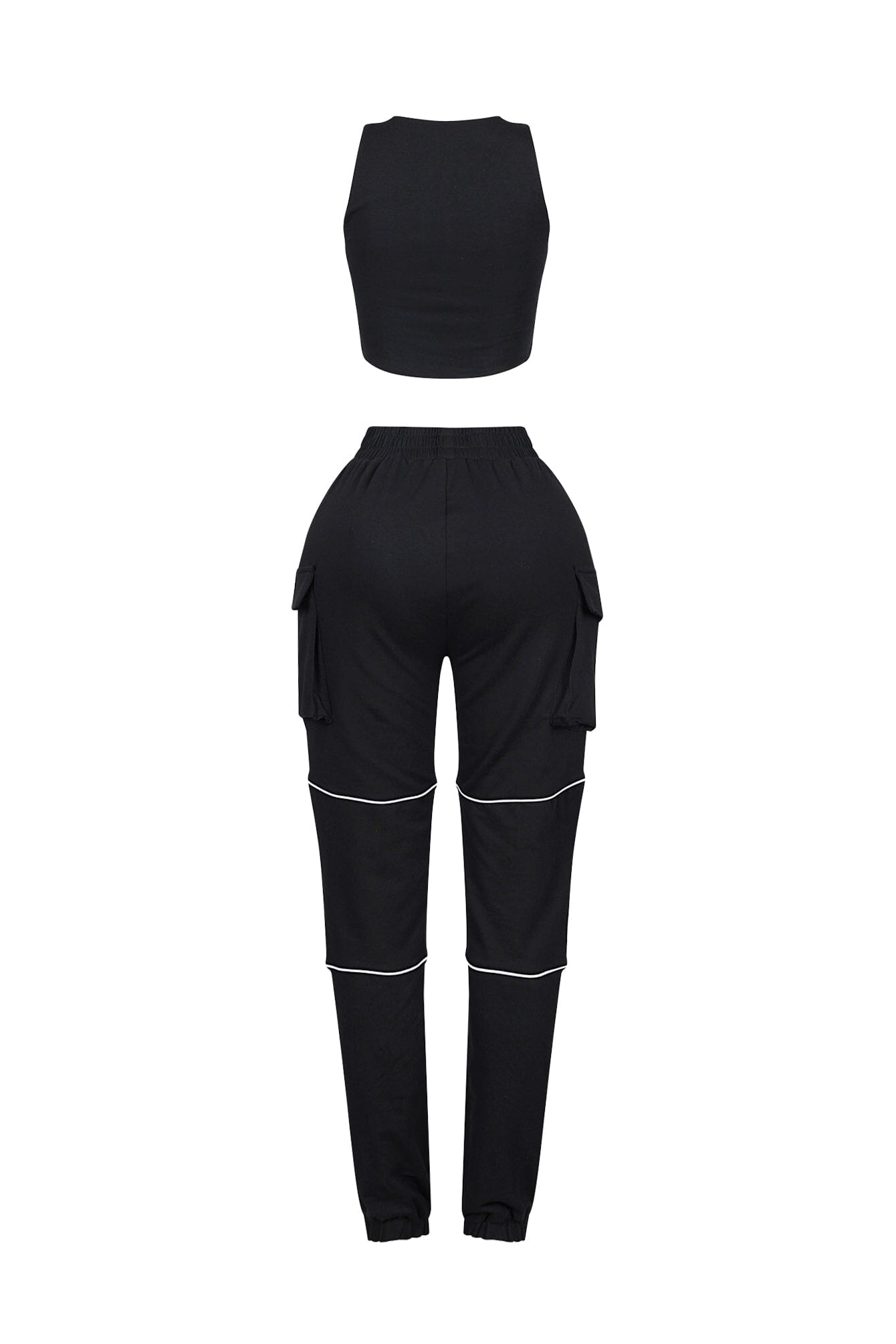 Gaga Piping Detail Zip-Up Top & Pants SET