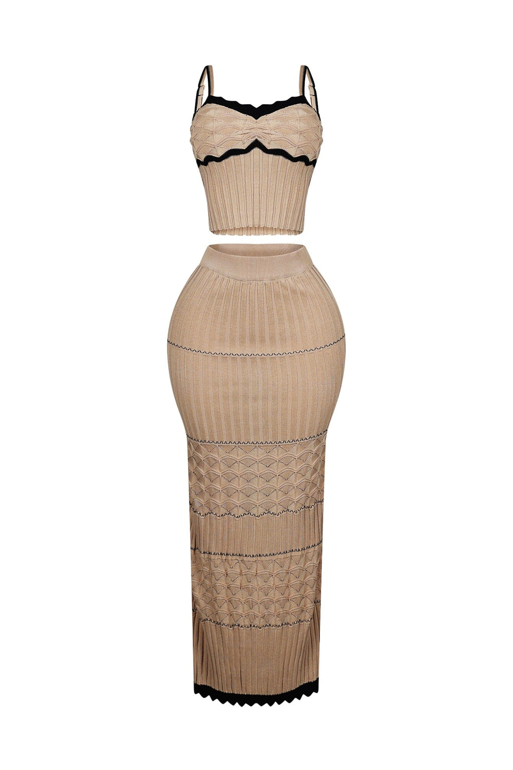 Aaliyah Rib Knit Tank Top & Skirt SET