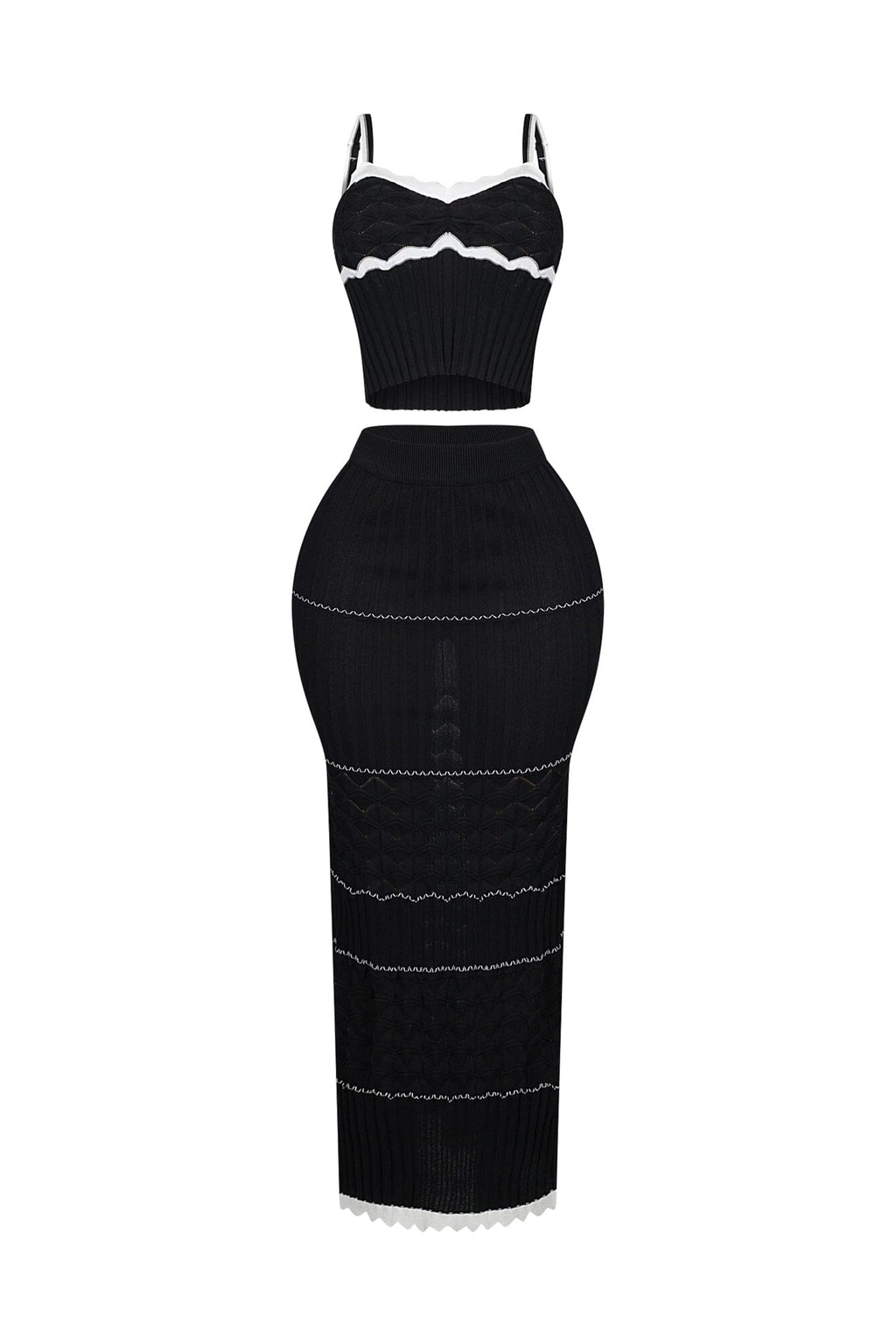 Aaliyah Rib Knit Tank Top & Skirt SET