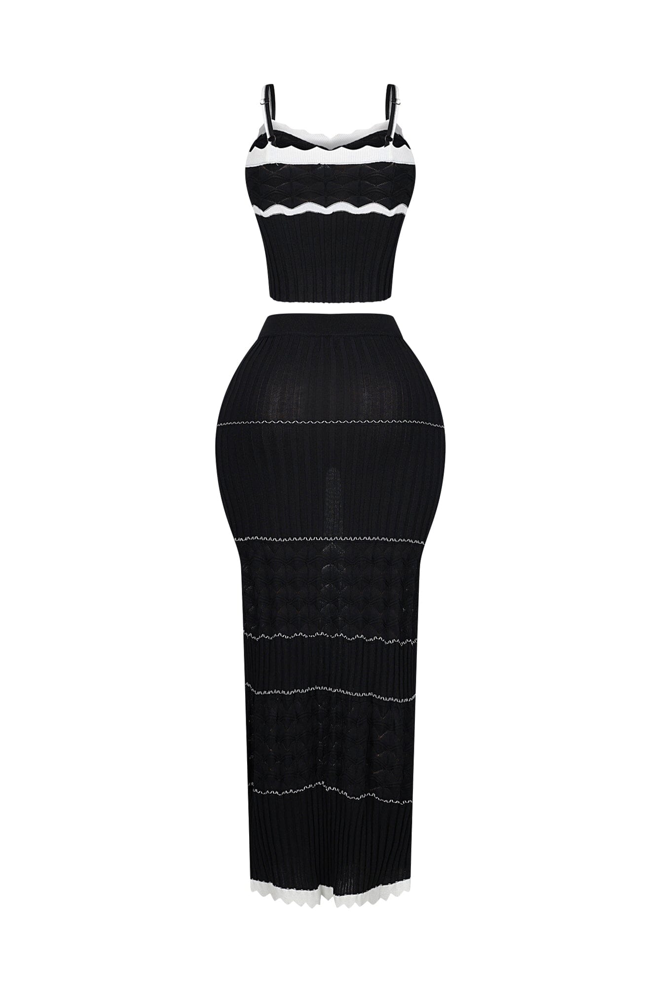 Aaliyah Rib Knit Tank Top & Skirt SET