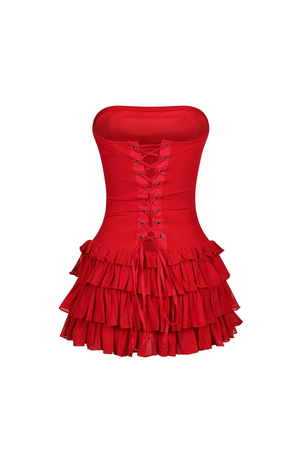 Natti Ruffled Corset Tube Mini Dress