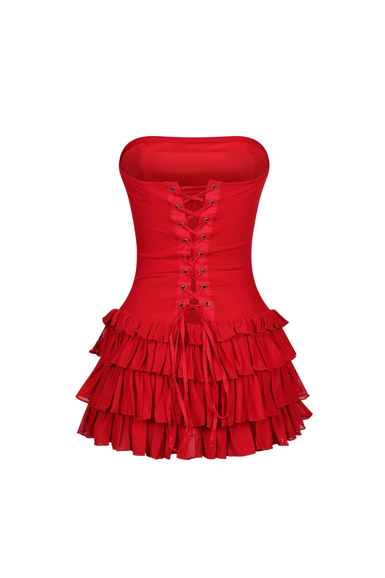 Natti Ruffled Corset Tube Mini Dress