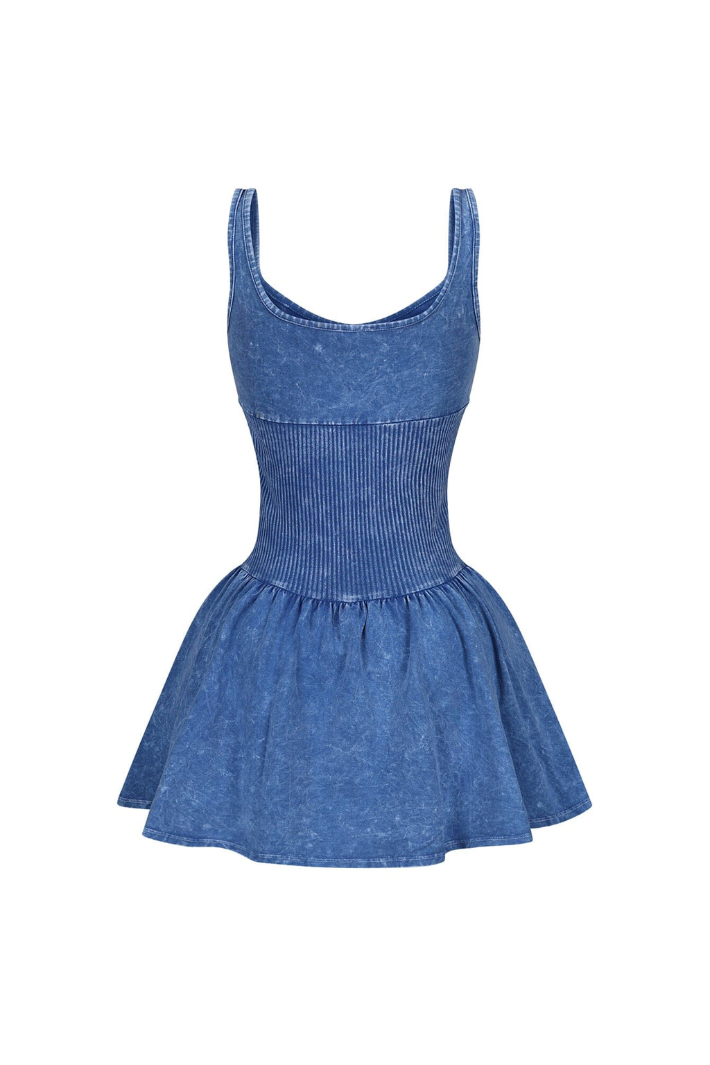 Lilith Mineral Washed Ribbed Cotton Corset Dress