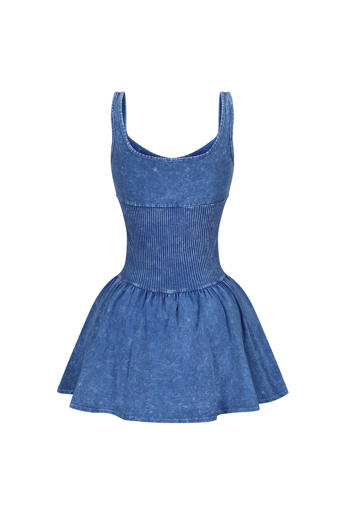 Lilith Mineral Washed Ribbed Cotton Corset Dress