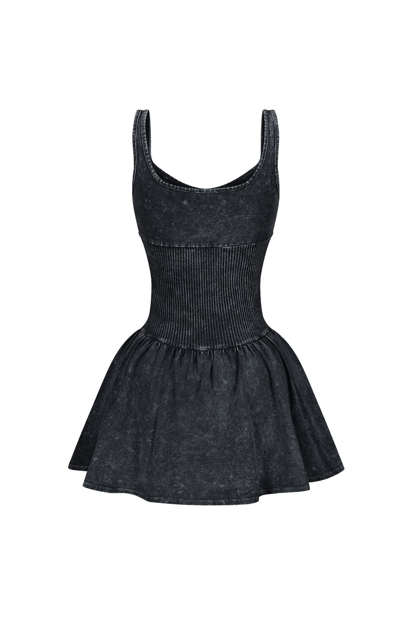 Lilith Mineral Washed Ribbed Cotton Corset Dress