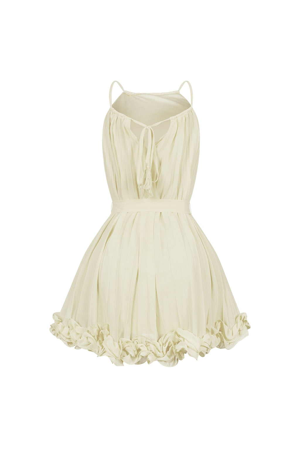 Yoneko Mesh Ruffled Halter Neck Mini Dress