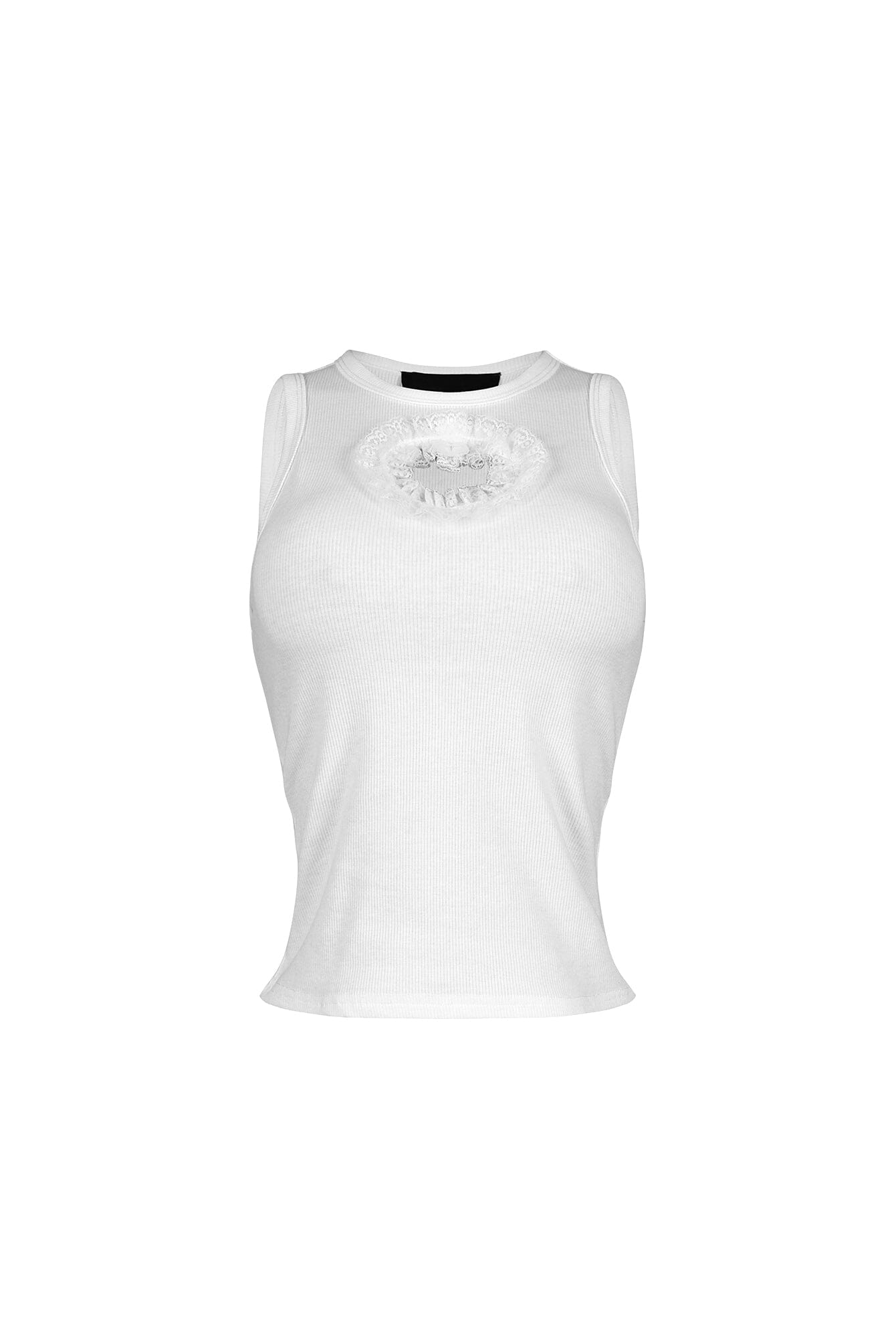 Gam Lace Cutout Ribbed Tank Top