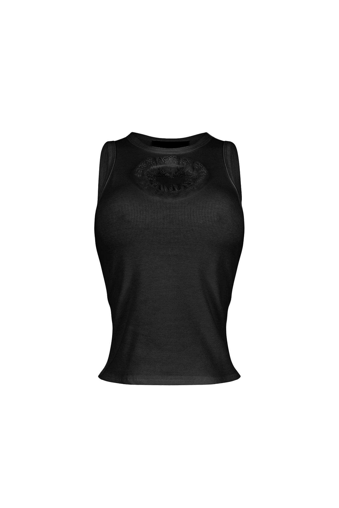 Gam Lace Cutout Ribbed Tank Top