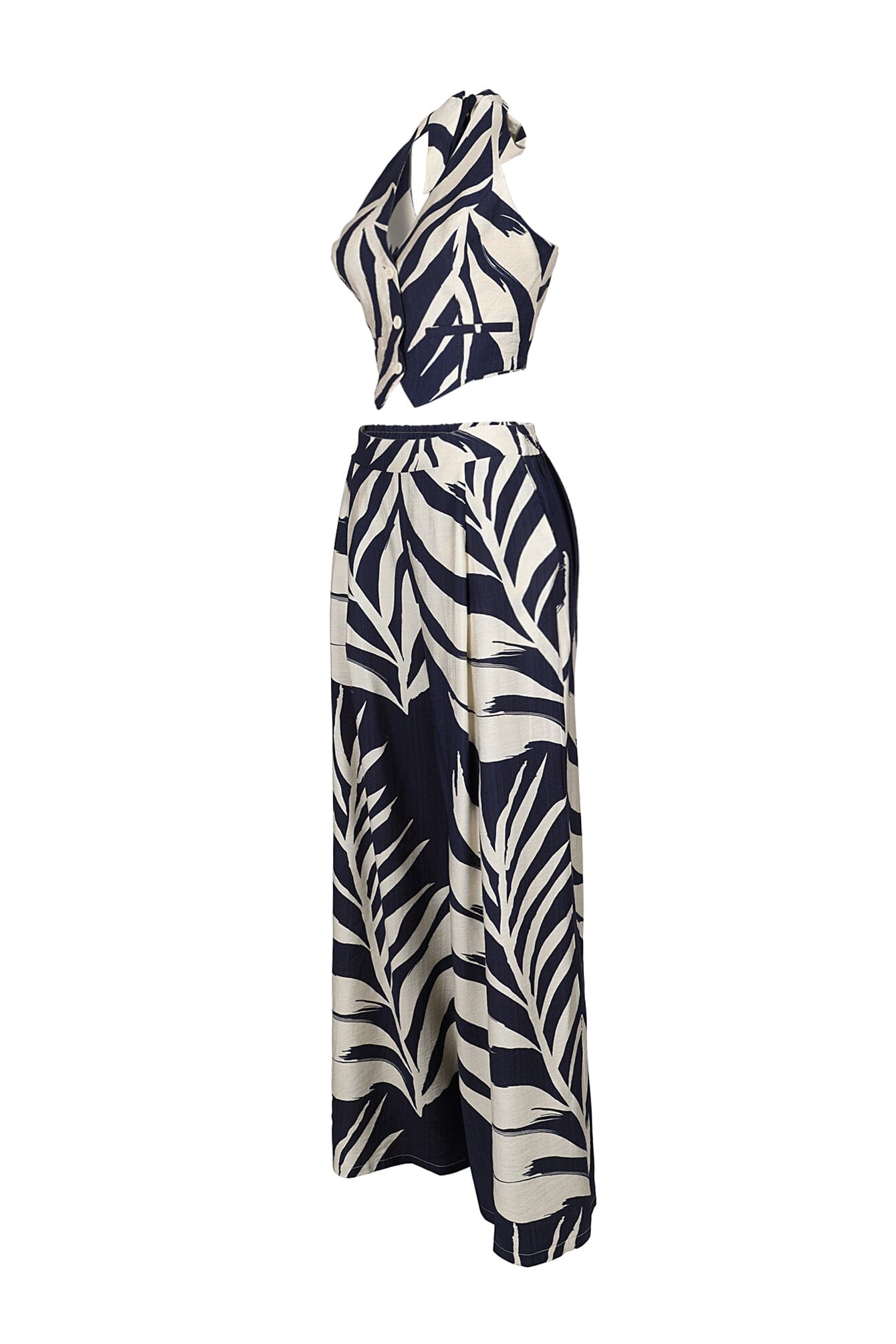 Michiyo Print Button Vest & Pants SET