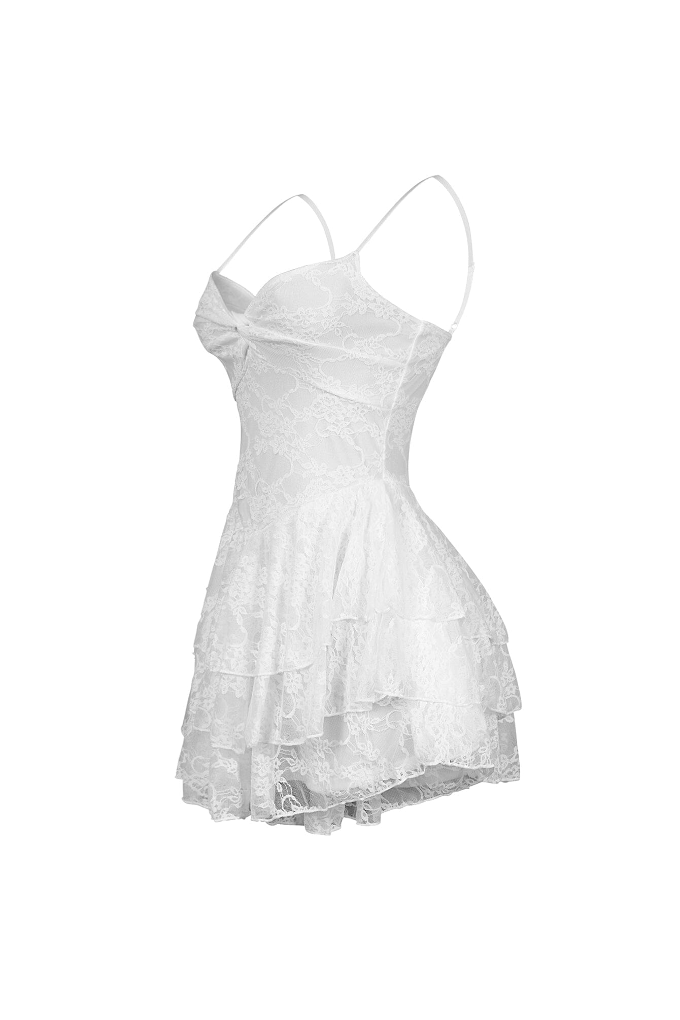 Akemi Floral Lace Ruffle Mini Dress