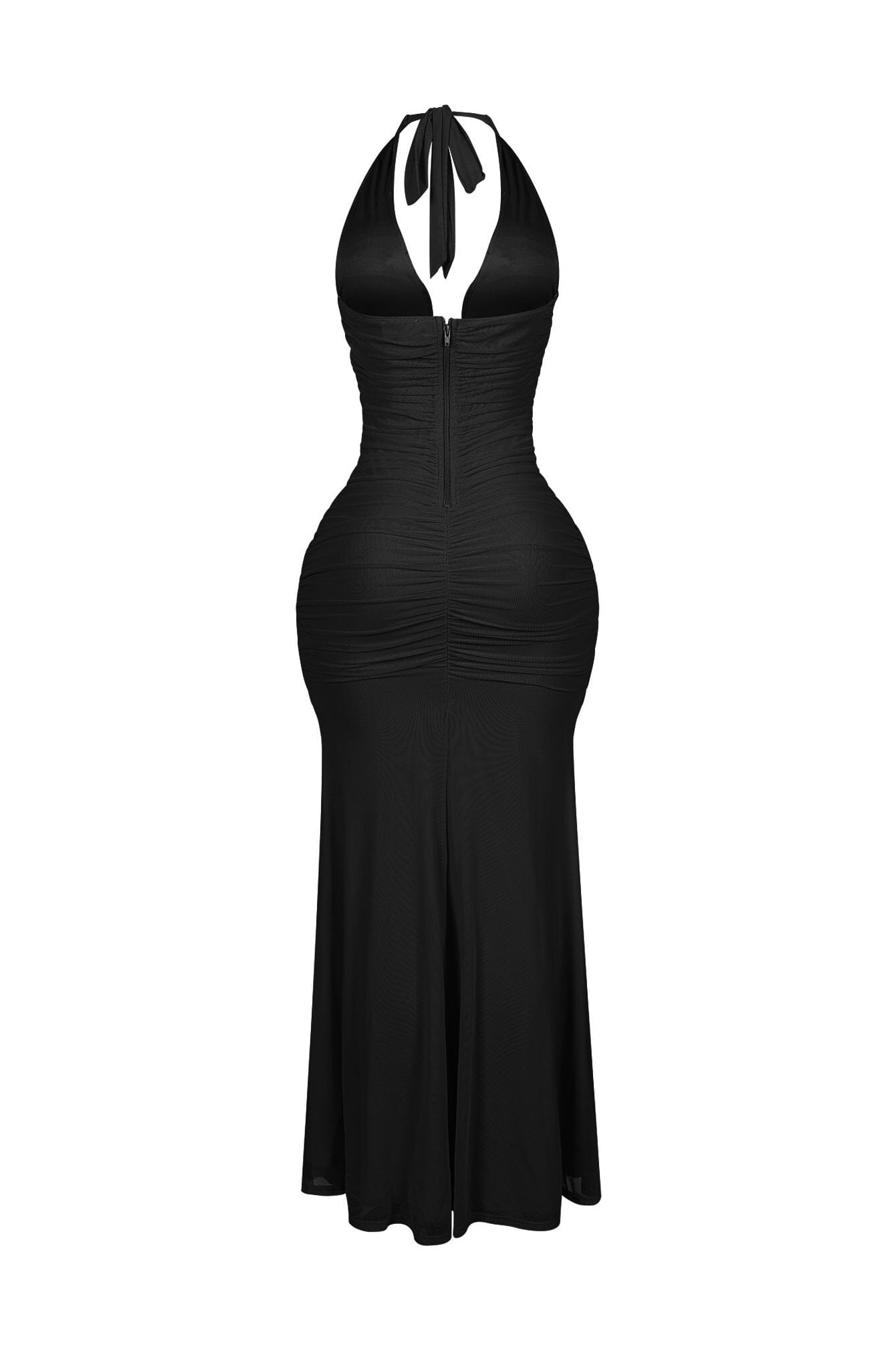 Yoona Mesh Mermaid Halter Maxi Dress