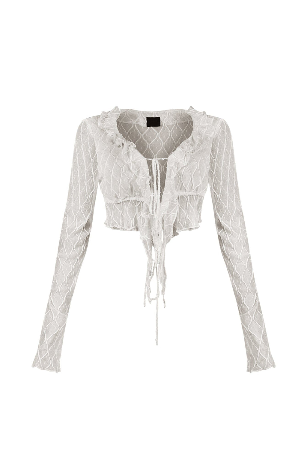 Sasa Mesh Ruffle Crop Top