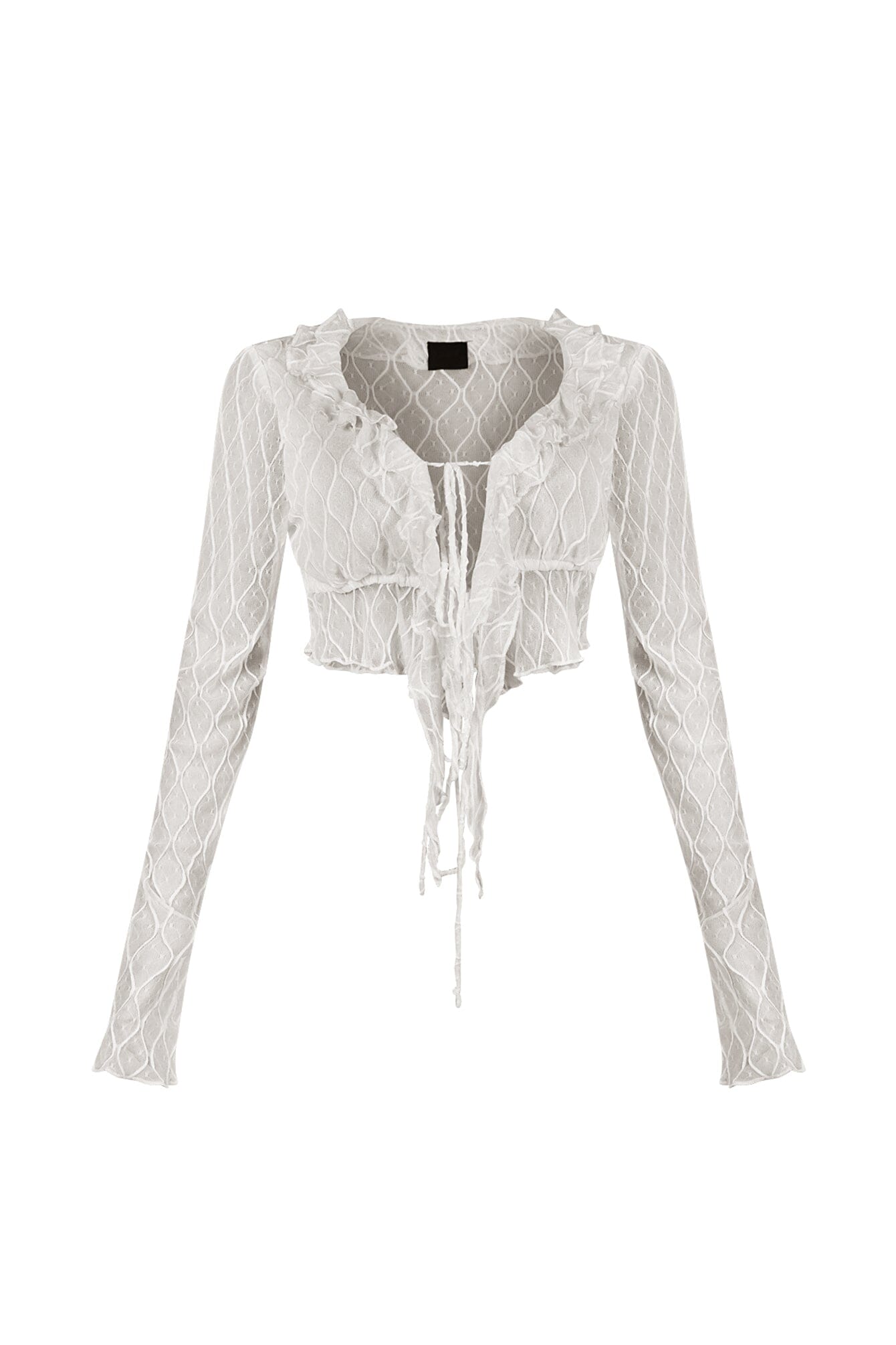 Sasa Mesh Ruffle Crop Top