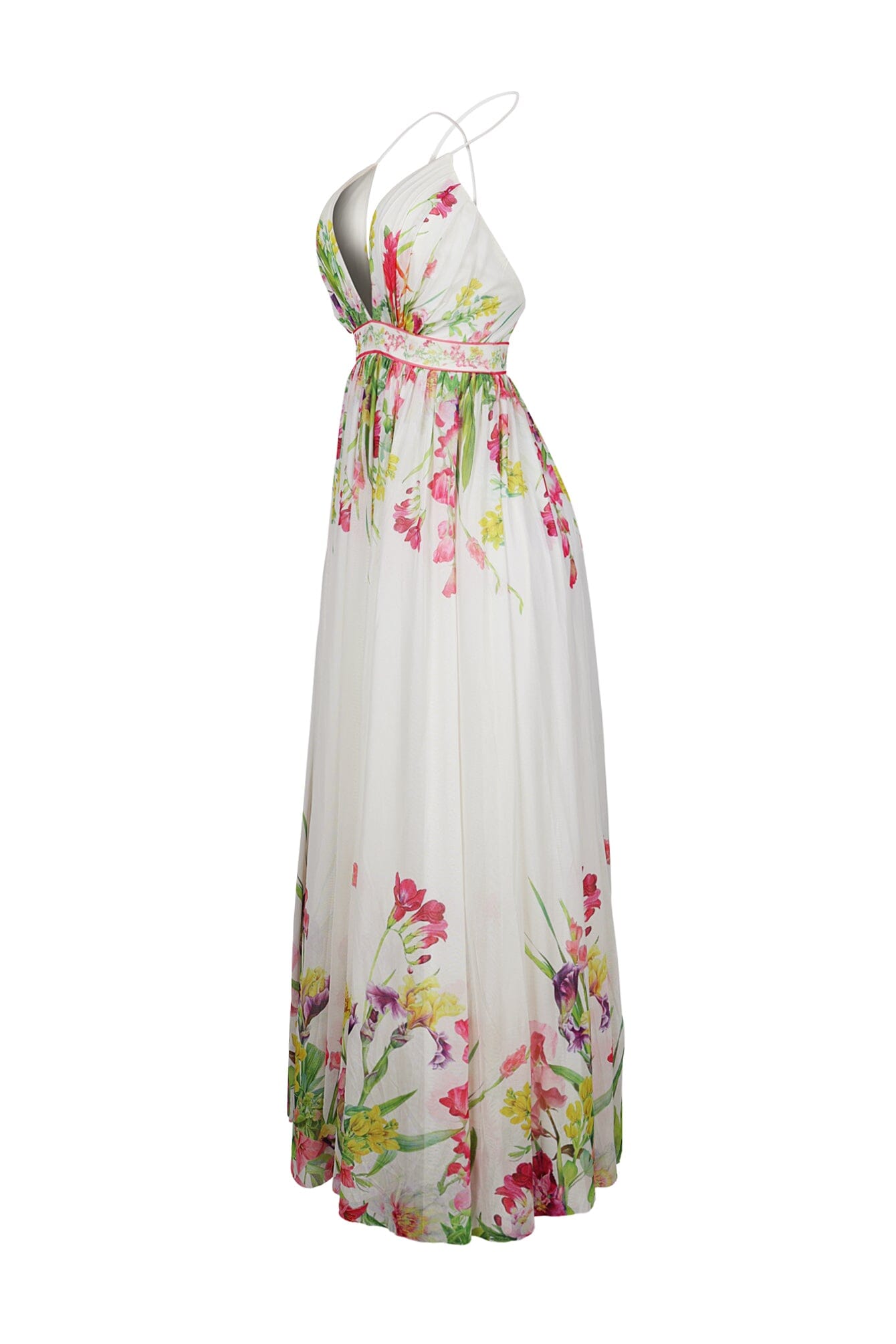 Osono Mesh Floral Printed Maxi Dress