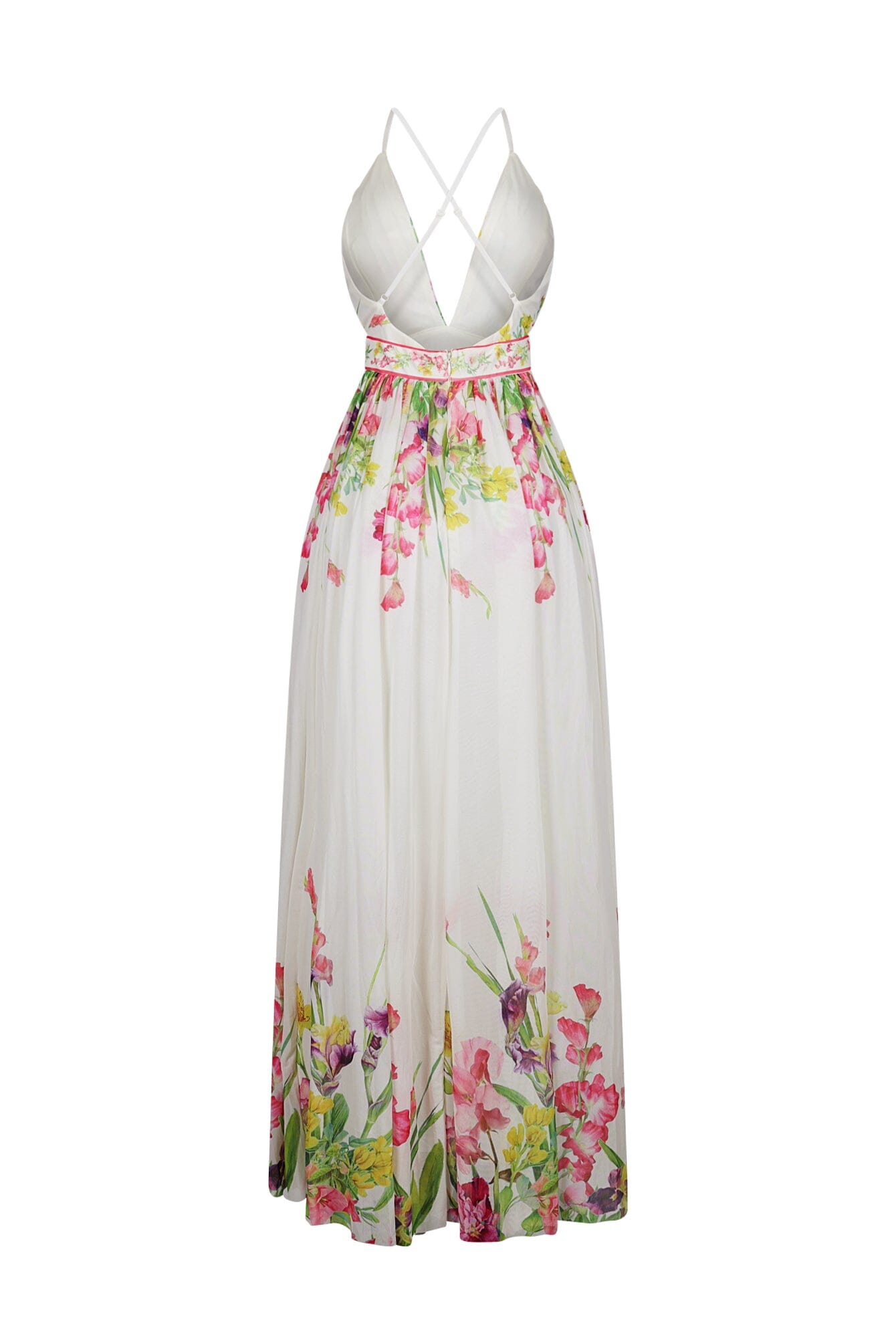 Osono Mesh Floral Printed Maxi Dress