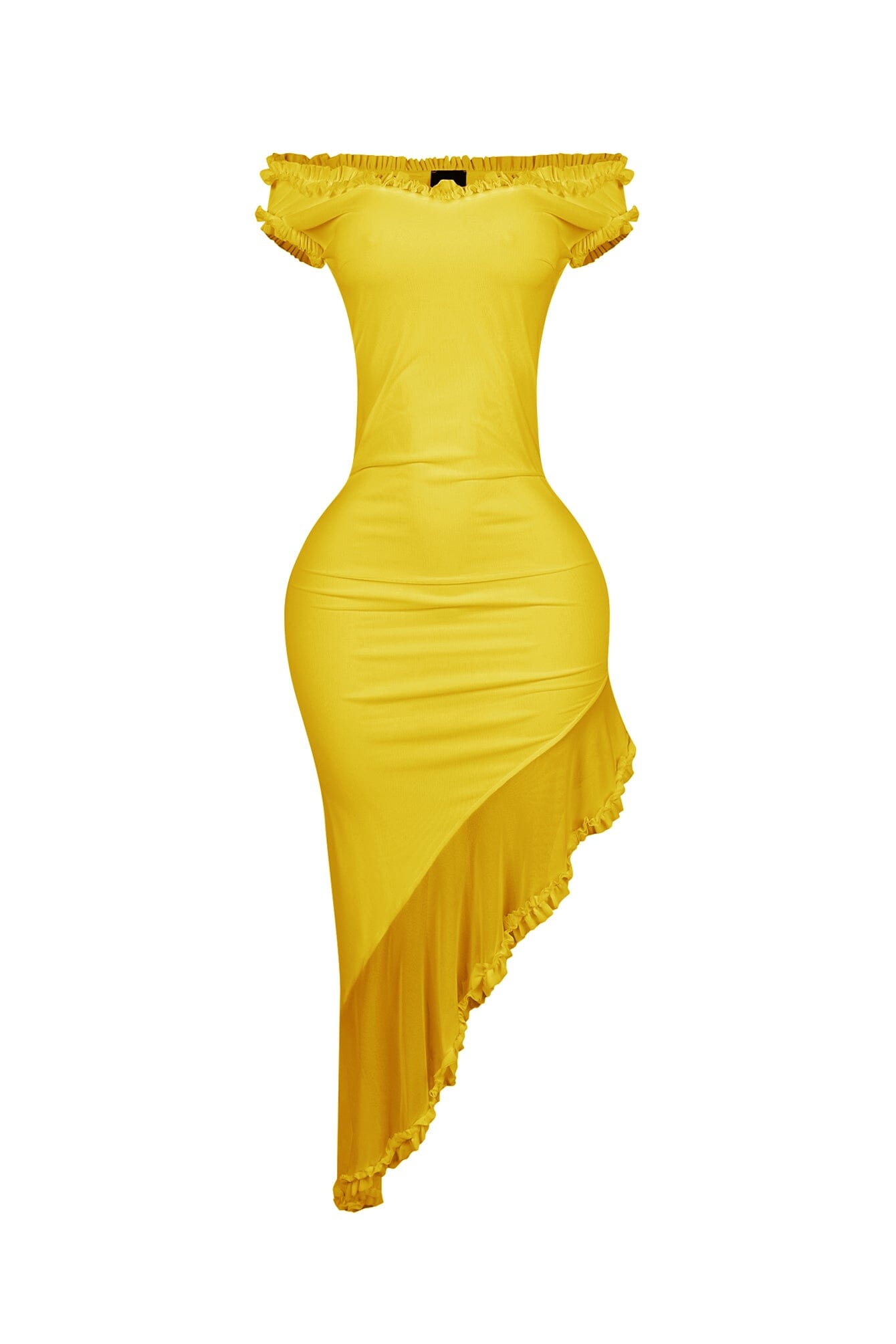 Rivelle Off Shoulder Ruffle Mesh Maxi Dress