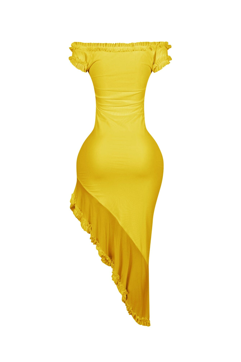 Rivelle Off Shoulder Ruffle Mesh Maxi Dress