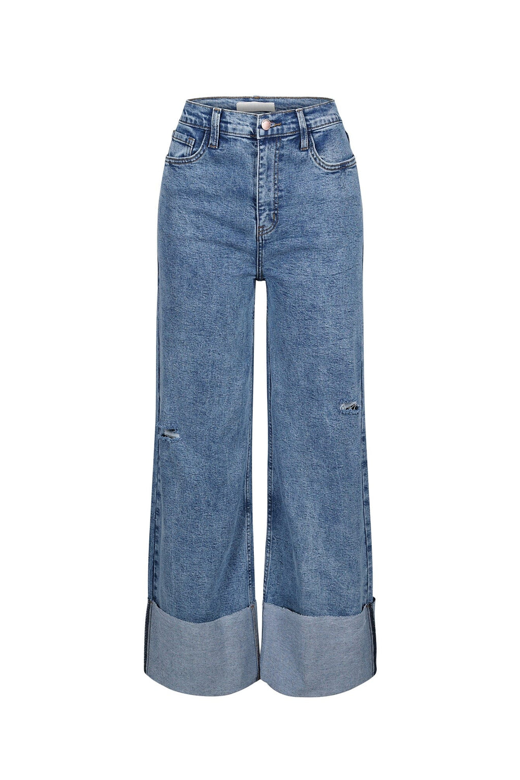 Niigata High Waist Cuffed Hem Baggy Jeans