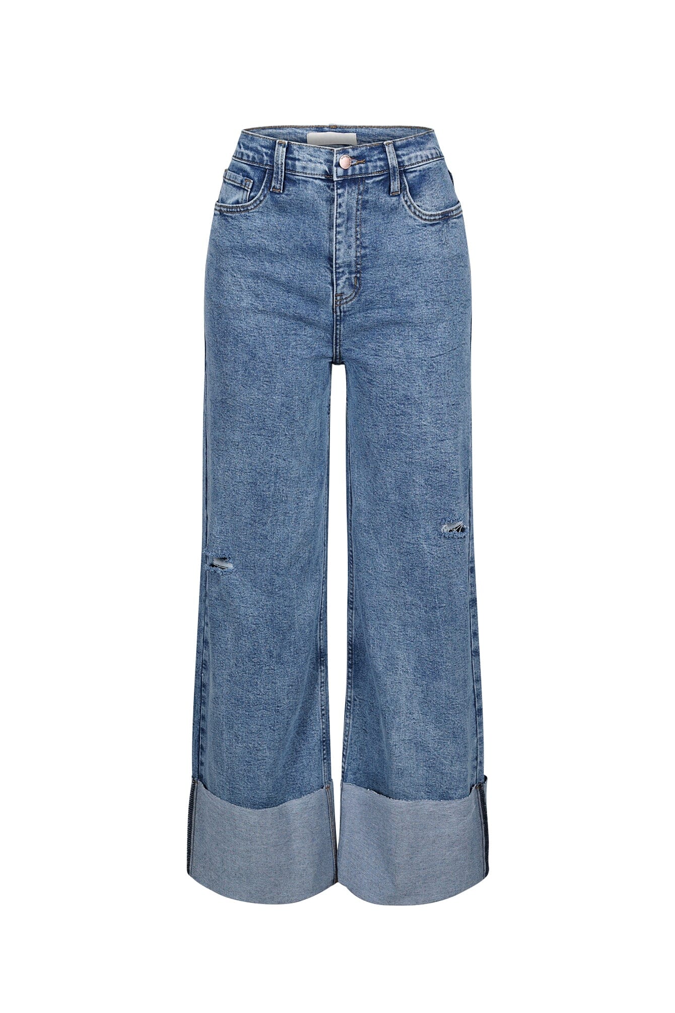 Niigata High Waist Cuffed Hem Baggy Jeans