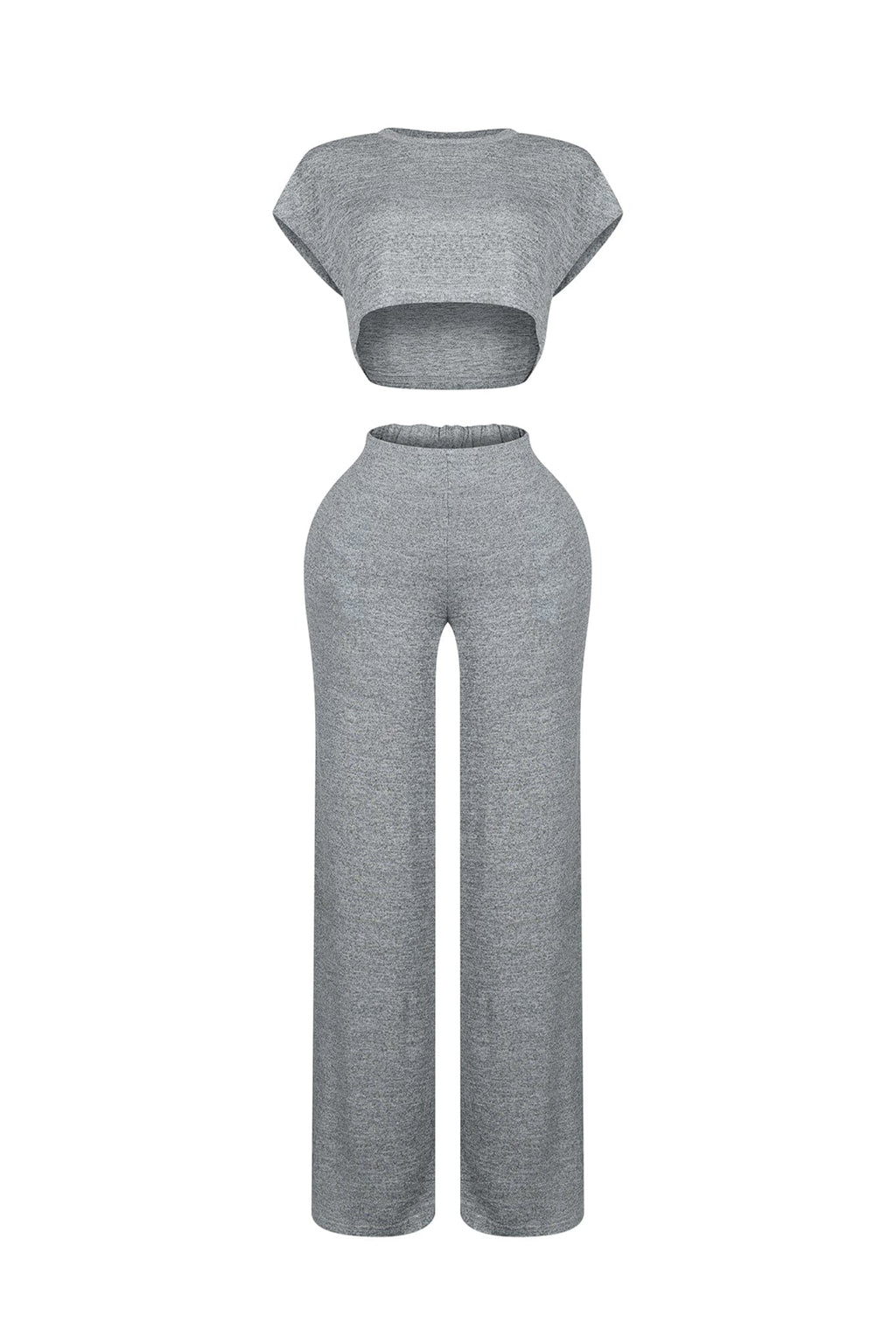 Soda Short Sleeve Crop Top & Pants SET