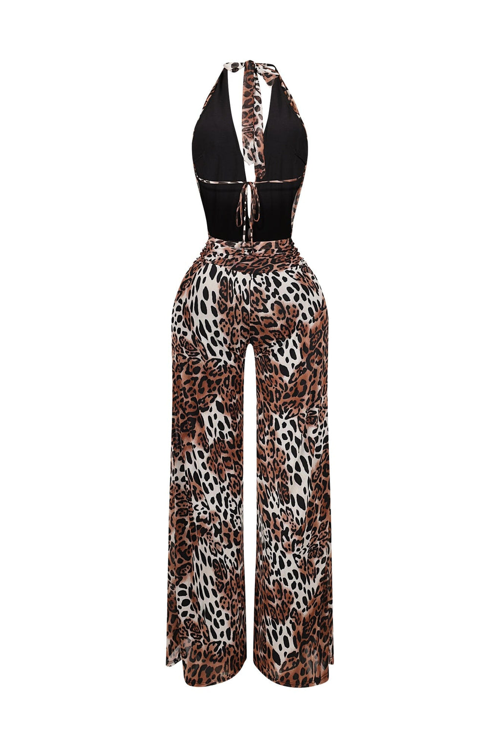 Shuri Mesh Printed Cowl Neck Jumpsuit