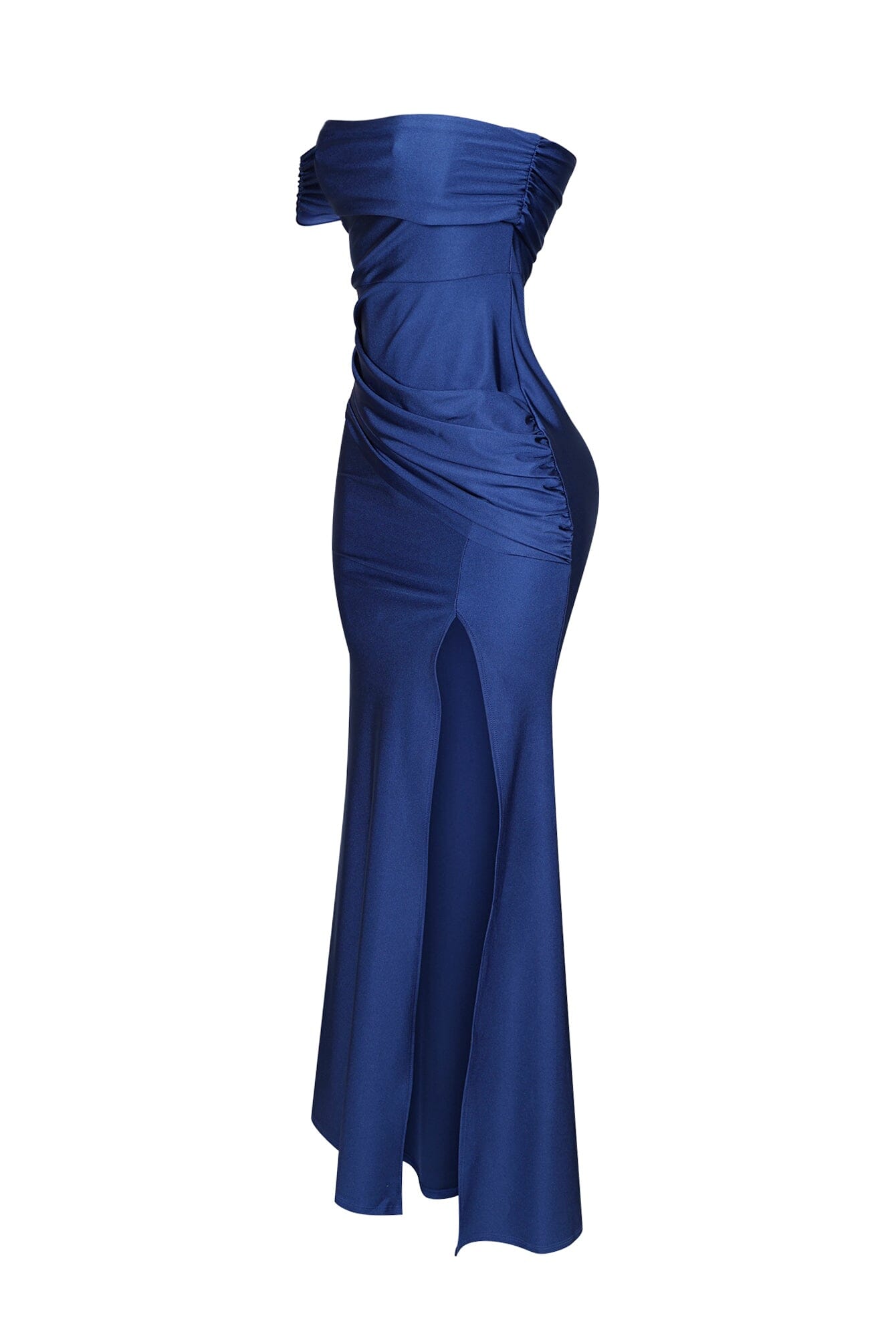 Apollo Nylon Off Shoulder Slit Maxi Dress