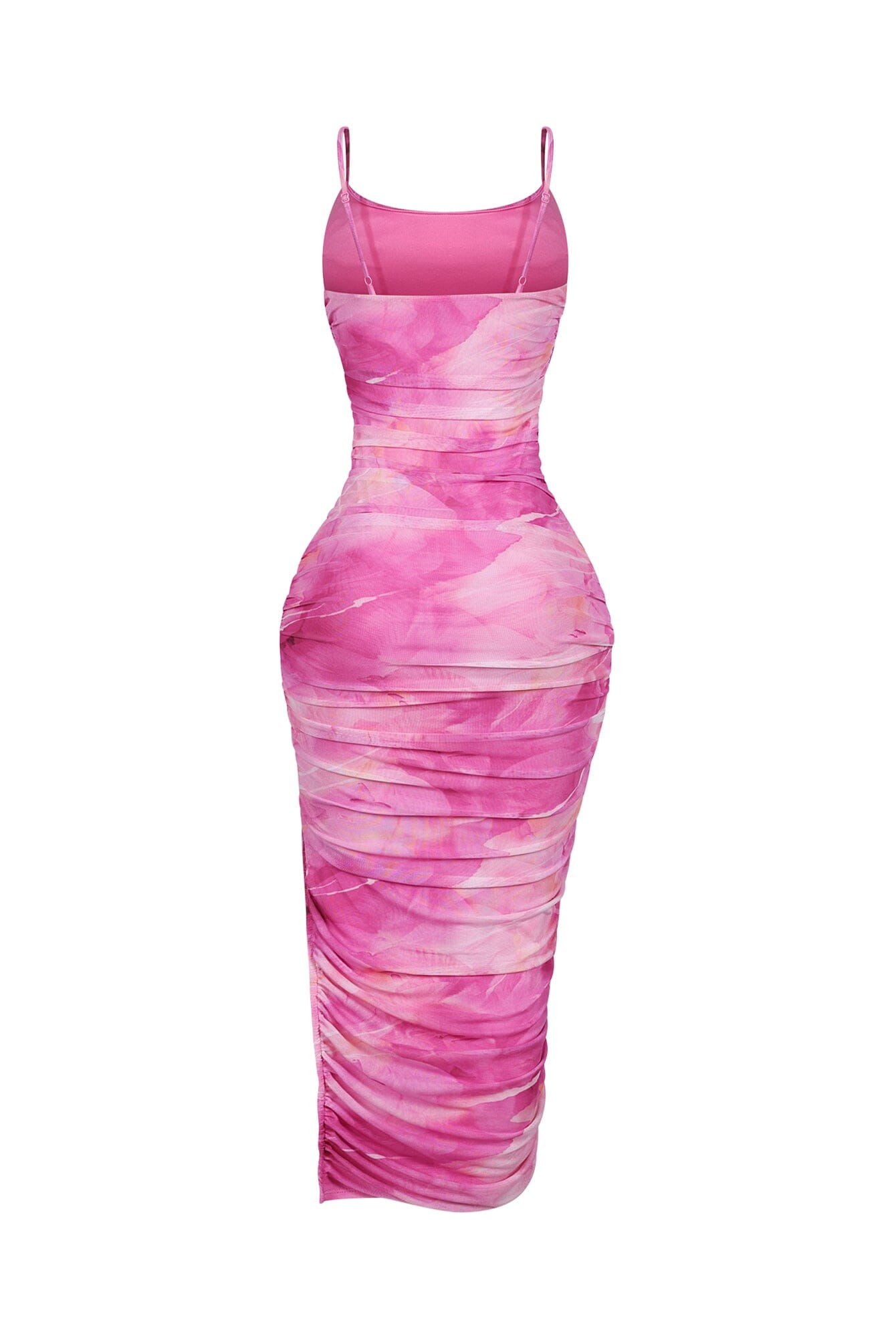 Metis Mesh Printed Ruched Tank Dress