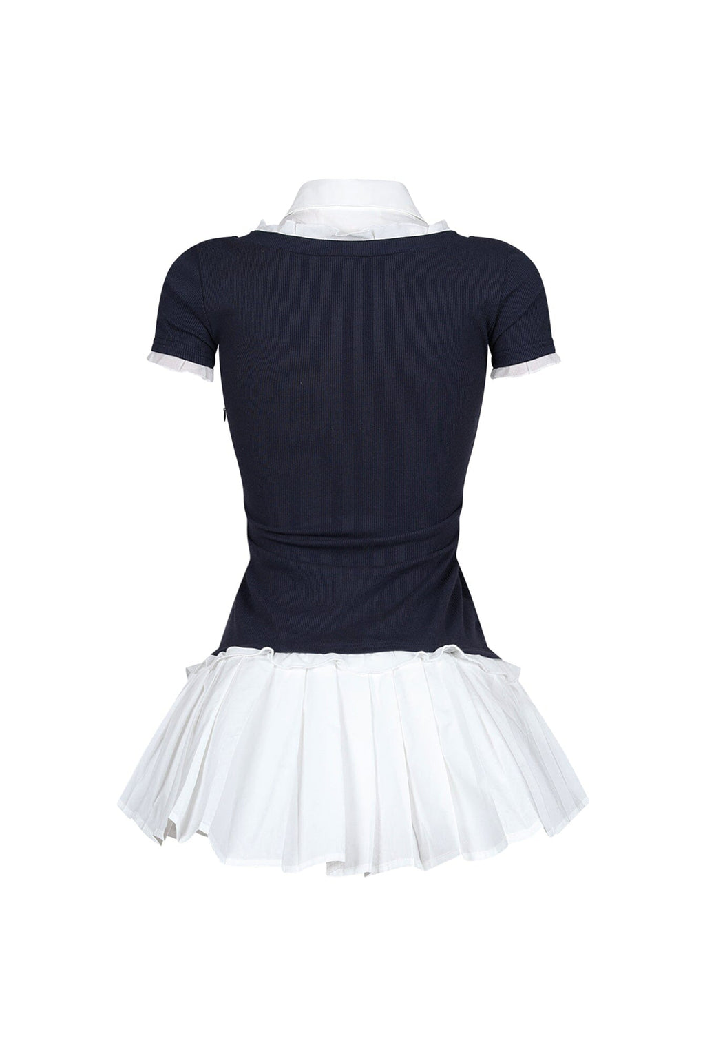 Polina Ribbed Poplin Pleated Combo Dress