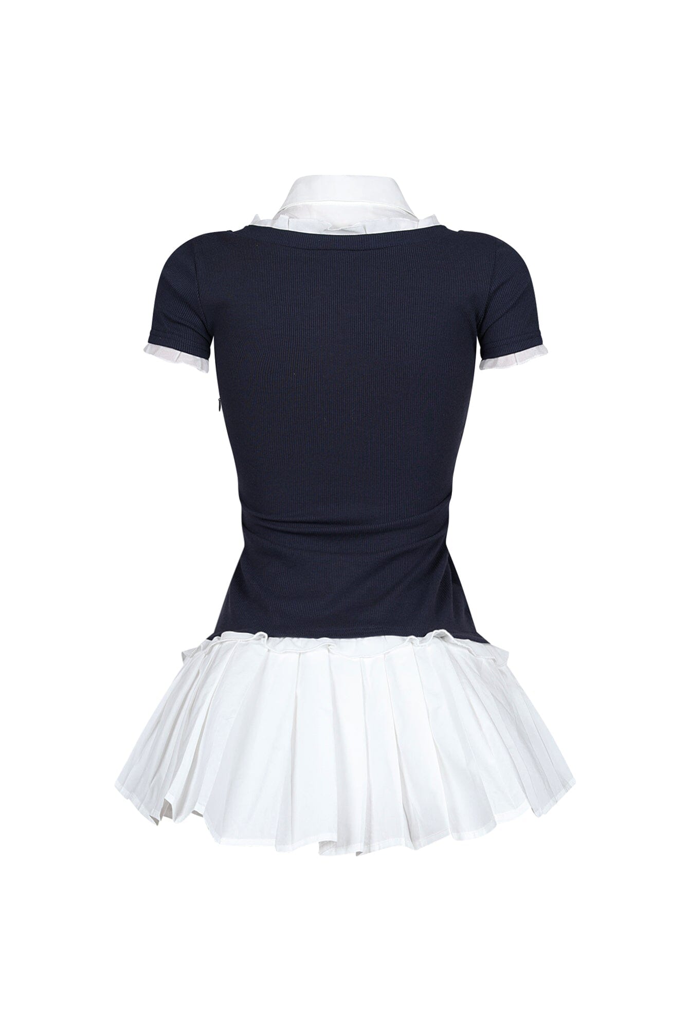 Polina Ribbed Poplin Pleated Combo Dress