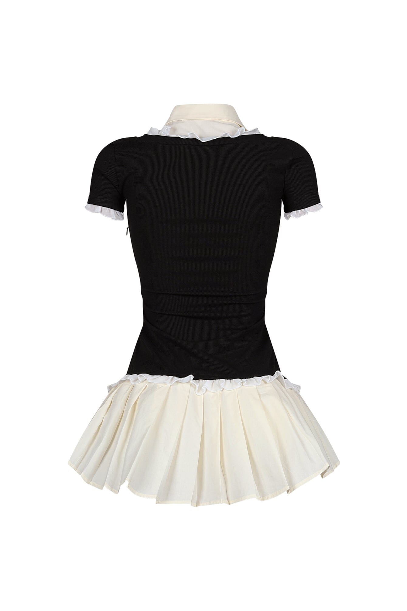 Polina Ribbed Poplin Pleated Combo Dress