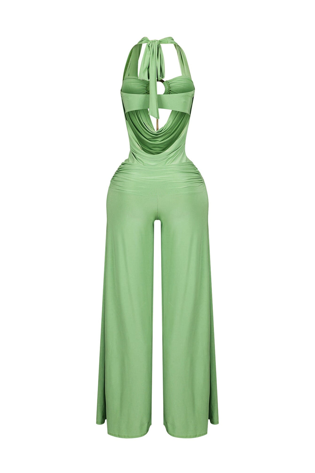 Plunge Cowl Neck Jumpsuit with Tube Top