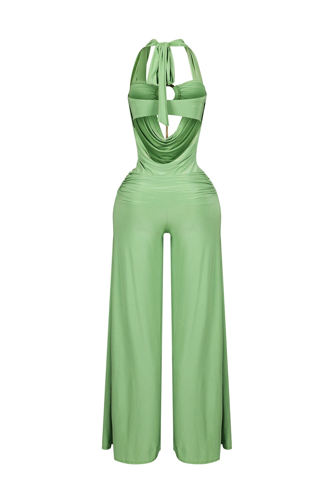 Plunge Cowl Neck Jumpsuit with Tube Top