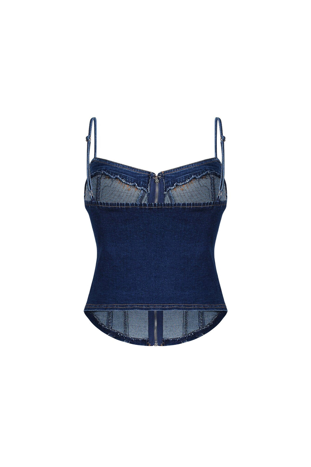 Tehran Stitching Denim Corset Top