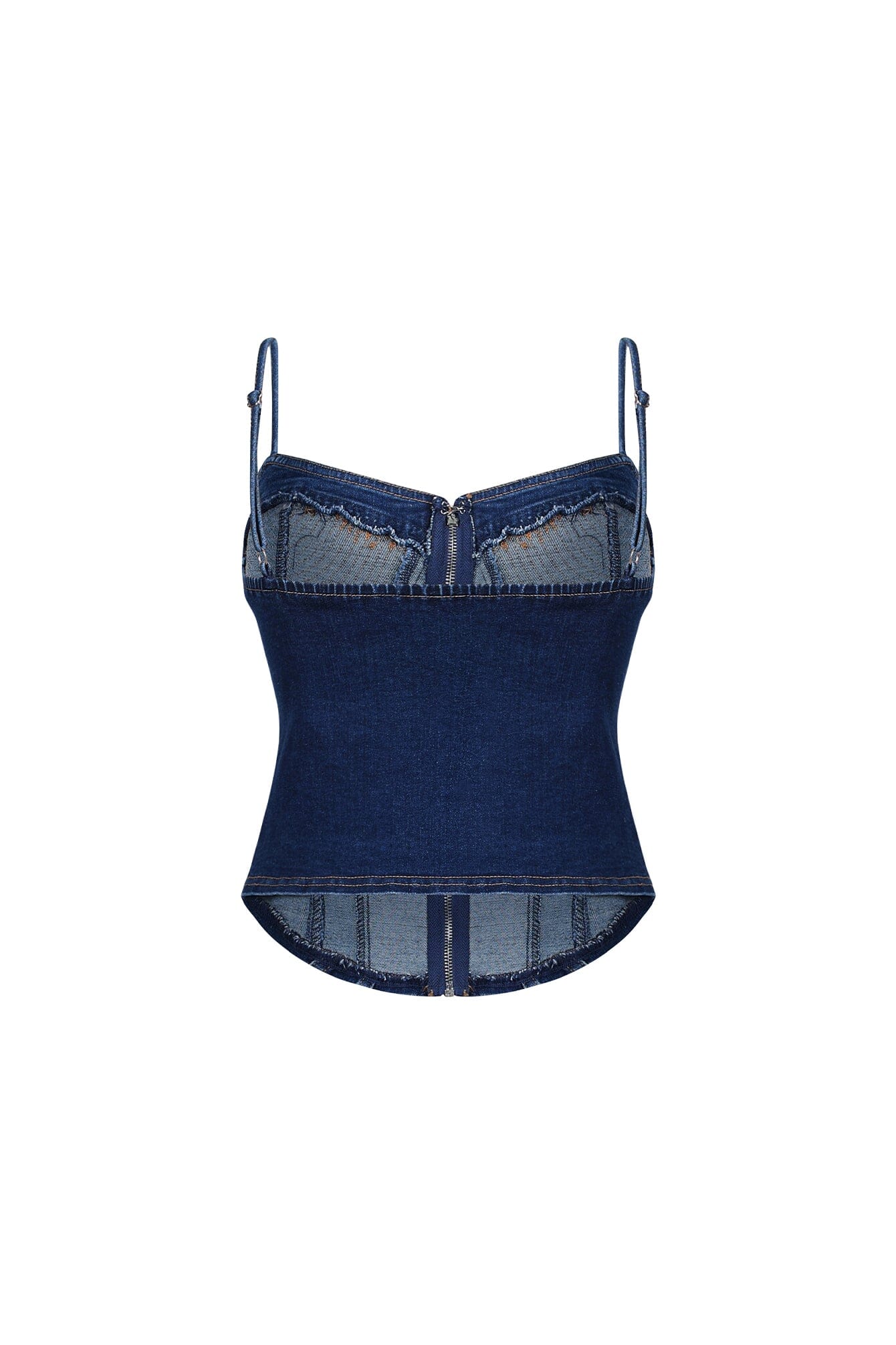 Tehran Stitching Denim Corset Top