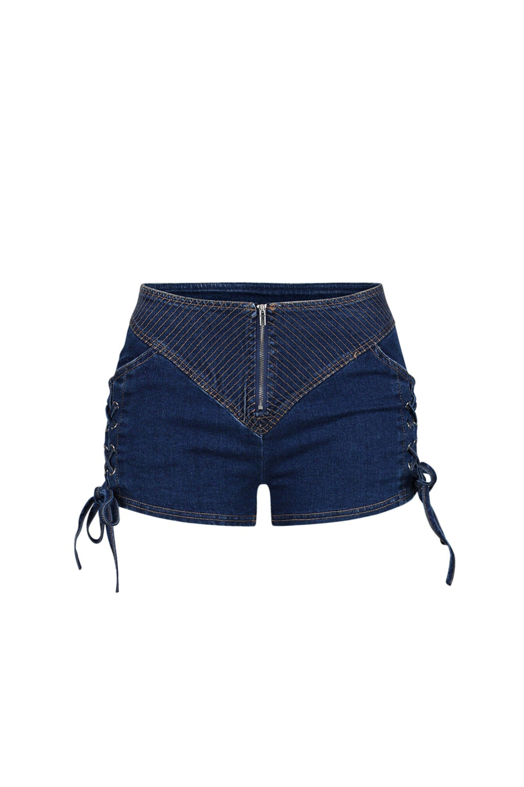 Tehran Stitching Denim Shorts