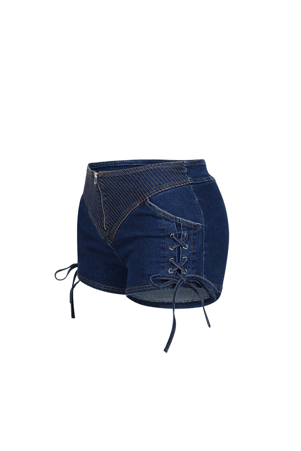 Tehran Stitching Denim Shorts