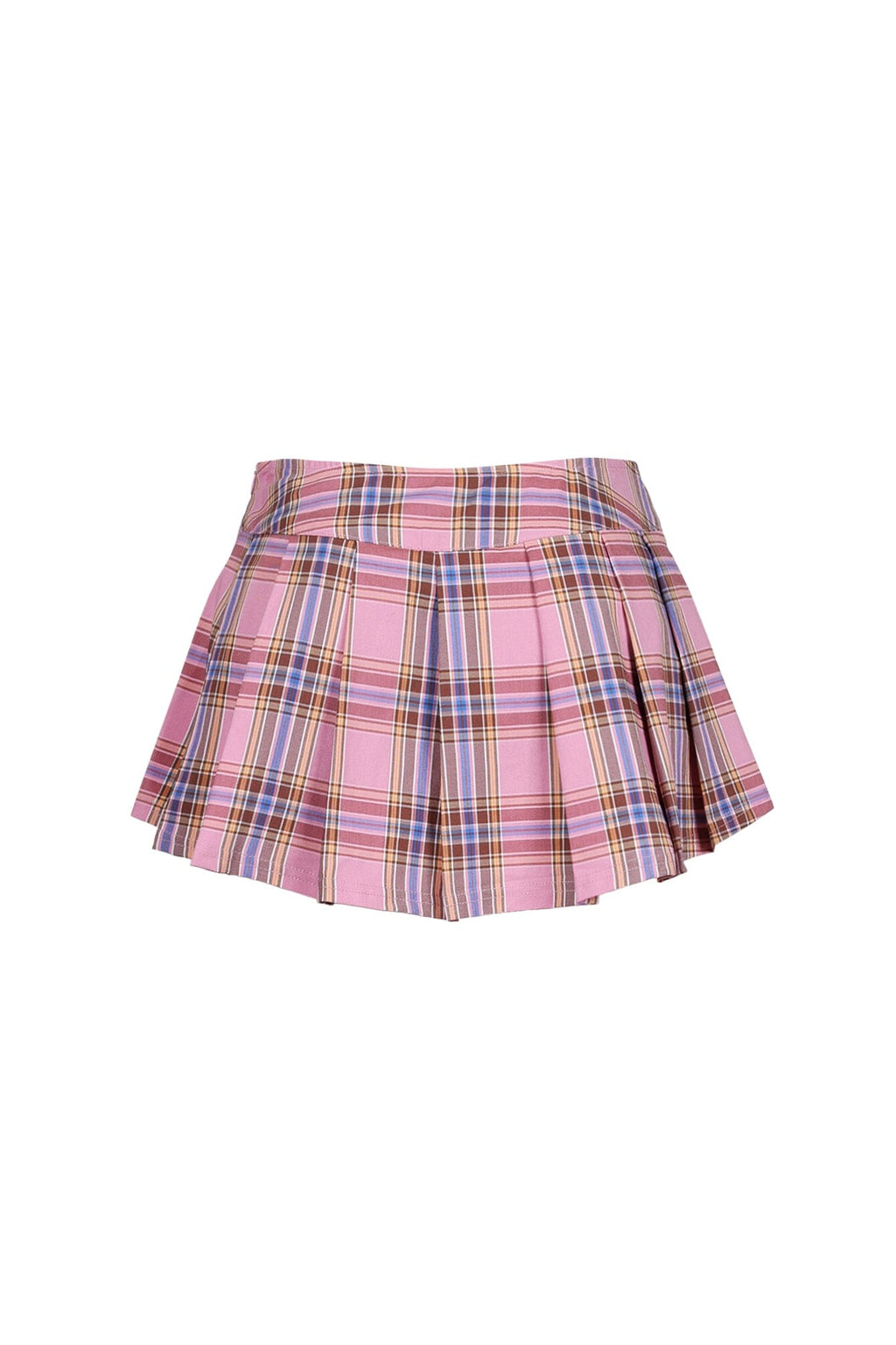 Kawai Plaid Low Rise Pleated Mini Skirt