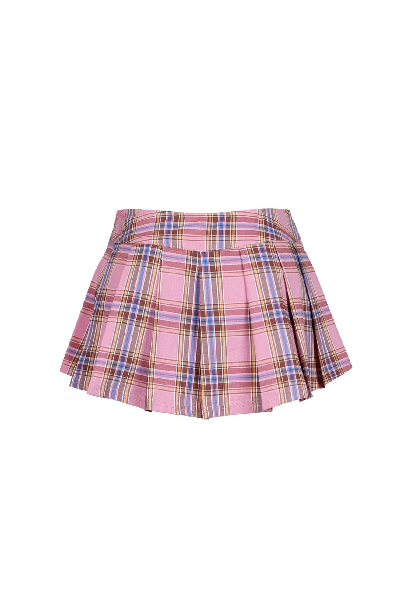 Kawai Plaid Low Rise Pleated Mini Skirt