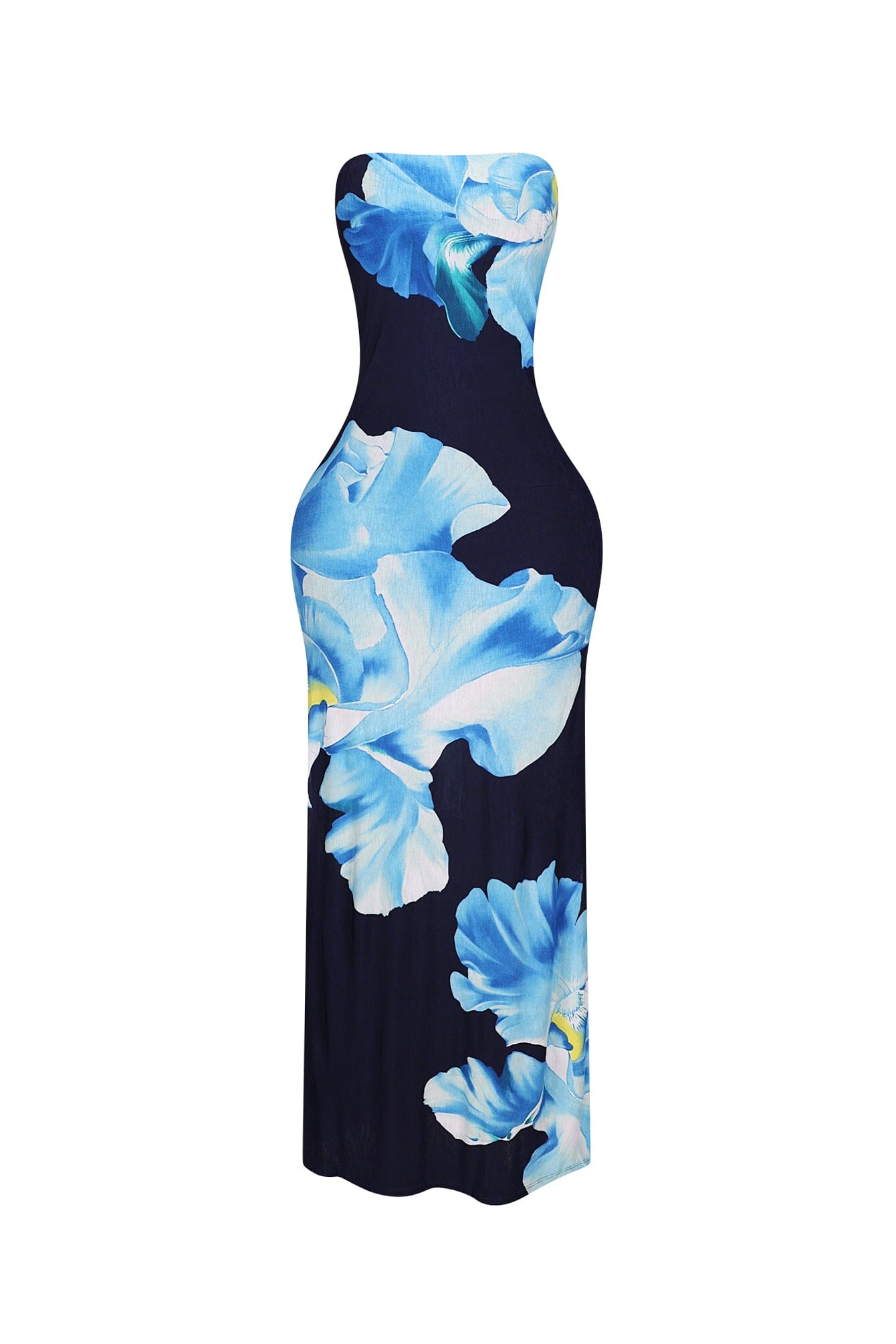 Roja Floral Printed Tube Maxi Dress