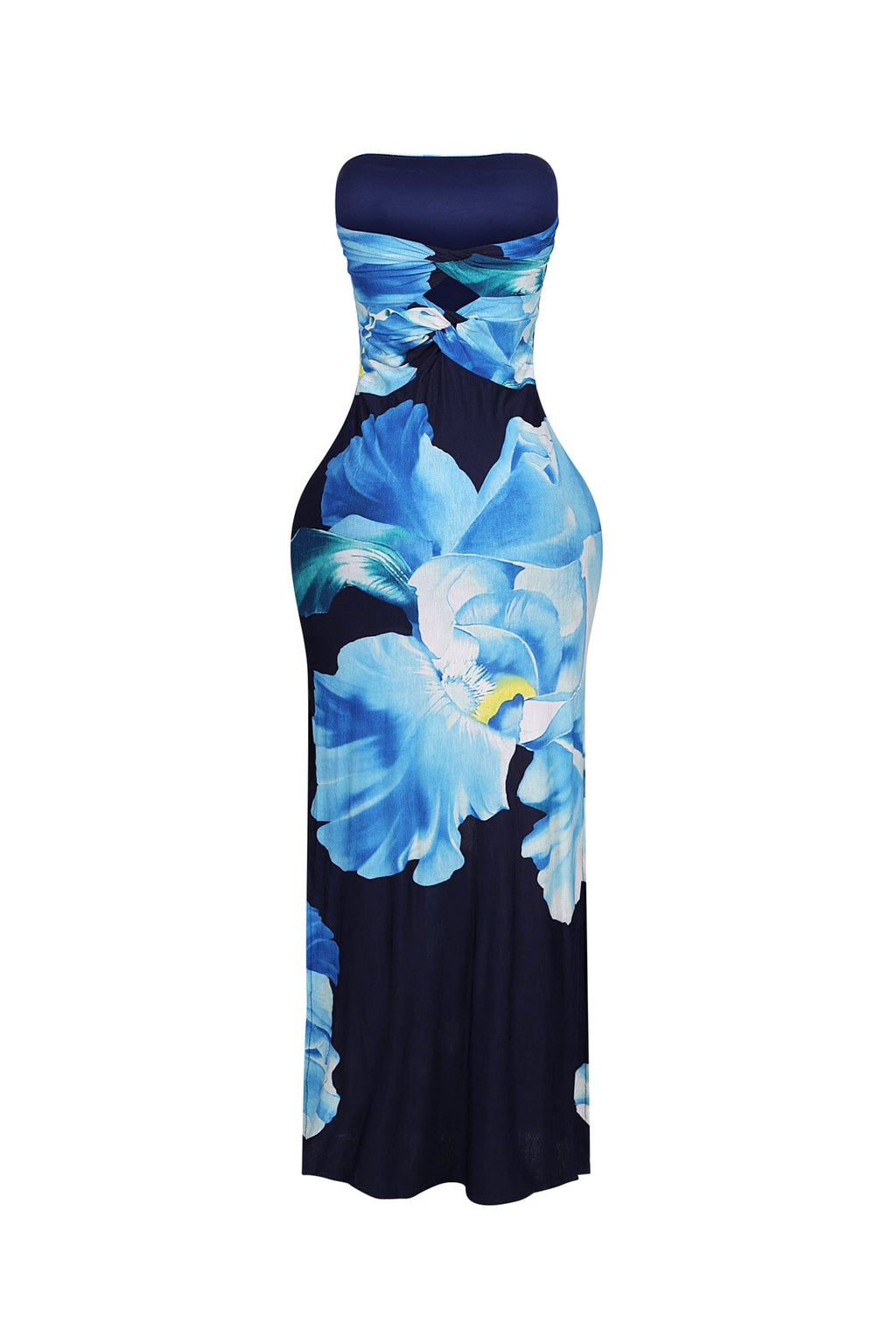 Roja Floral Printed Tube Maxi Dress